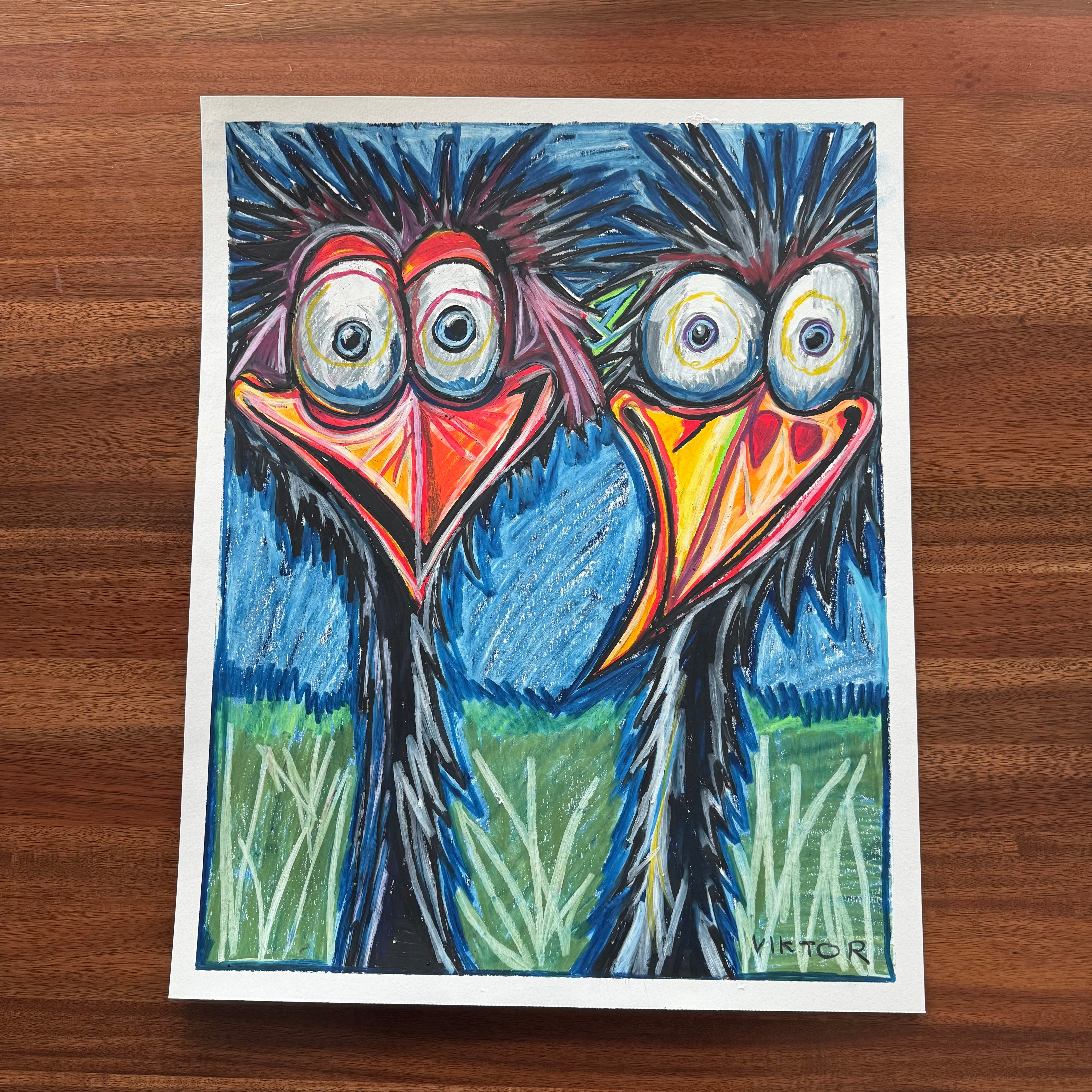 Crazy Birds - ORIGINAL 16x20”
