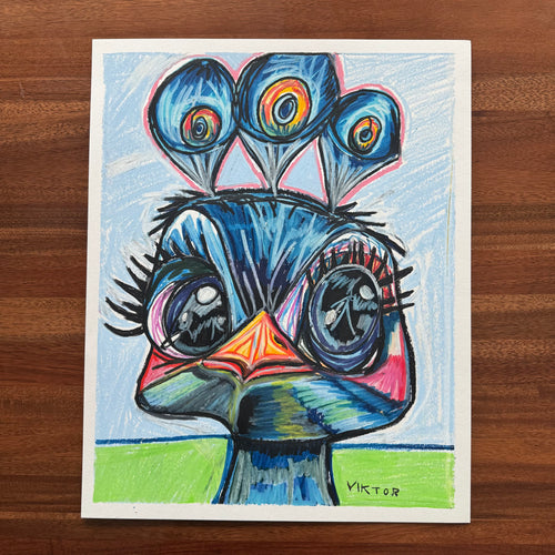 Baby Peacock - ORIGINAL 16x20” - Vichy's Art