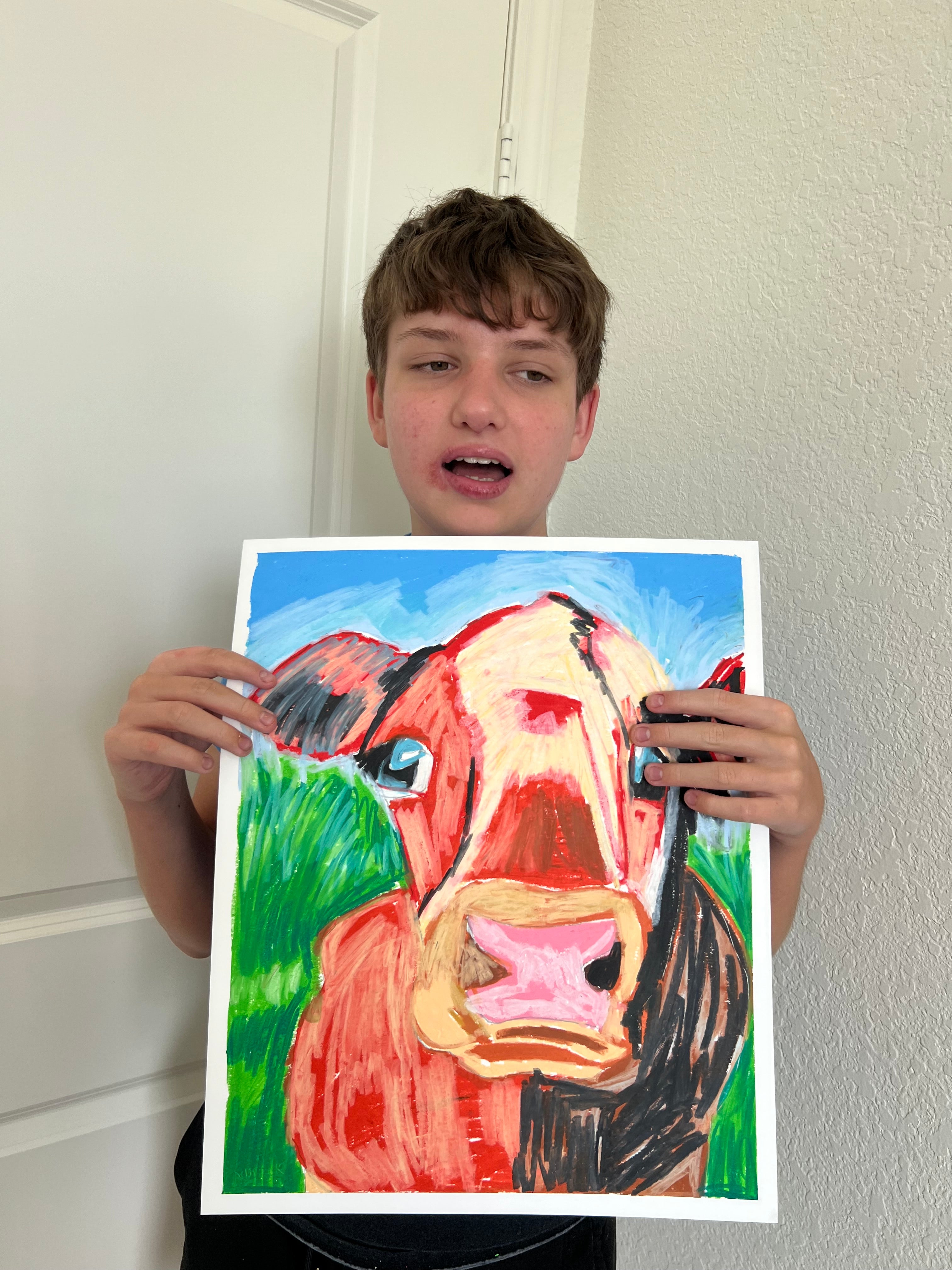 Holstein Cow - ORIGINAL  14x17”