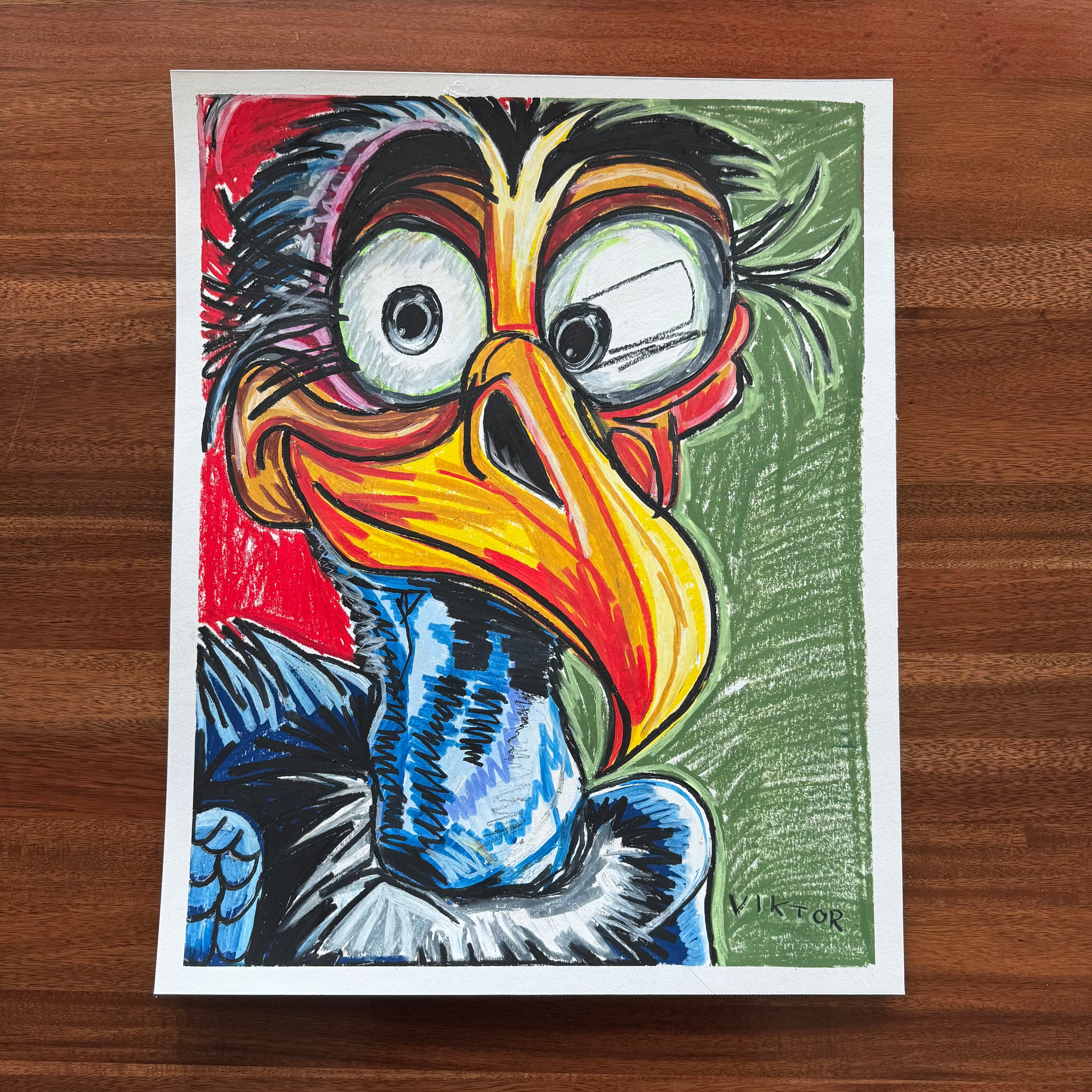 Funny Vulture - ORIGINAL 16x20” - Vichy's Art