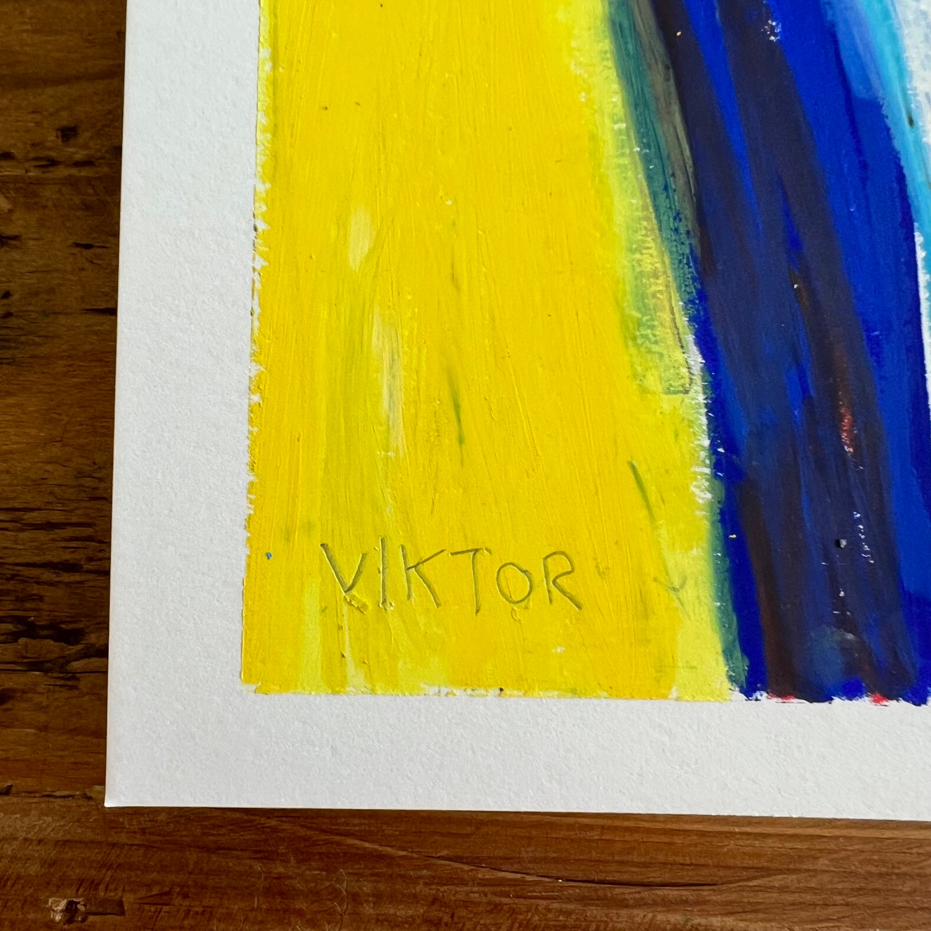 Blue Cow - ORIGINAL  14x17”