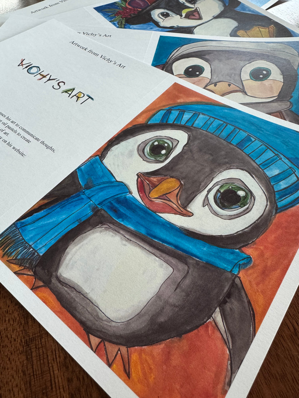 Cute Penguins - Greeting cards set of 8 cards