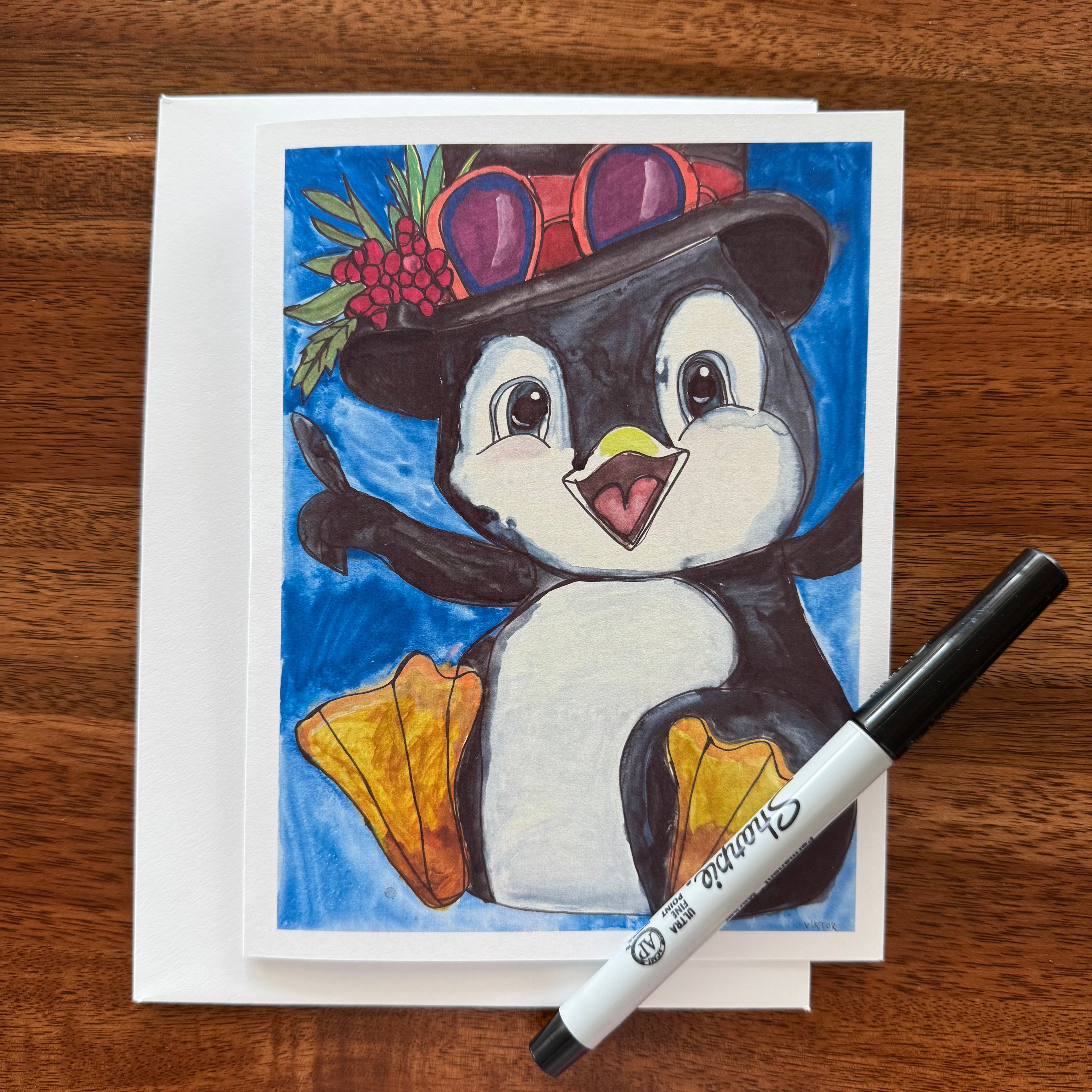 Cute Penguins - Greeting cards set of 8 cards