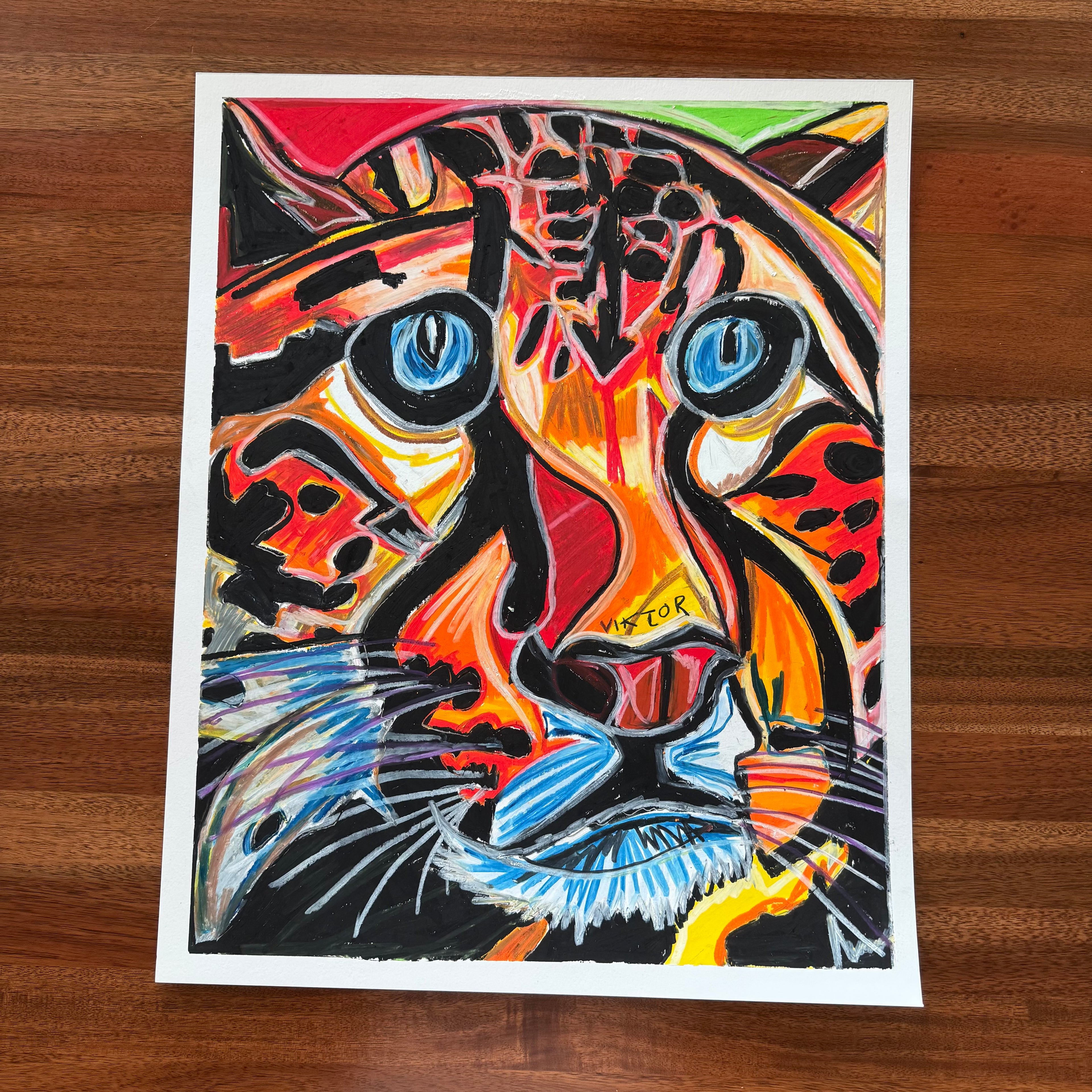 The Orange Leopard - ORIGINAL 16x20” - Vichy's Art