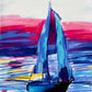 Blue Sailing boat - Art Prints - Vichy's Art