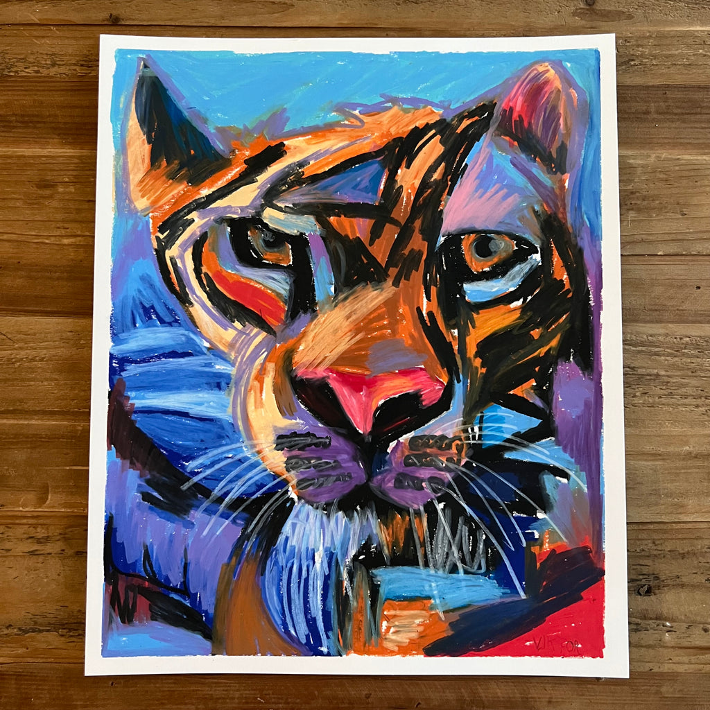 The Colorful Tiger - ORIGINAL  14x17”