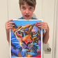 The Colorful Tiger - ORIGINAL  14x17”