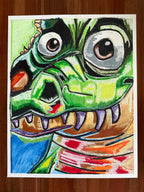 Green Giant - ORIGINAL OIL PASTEL ARTWORK - 19x24"