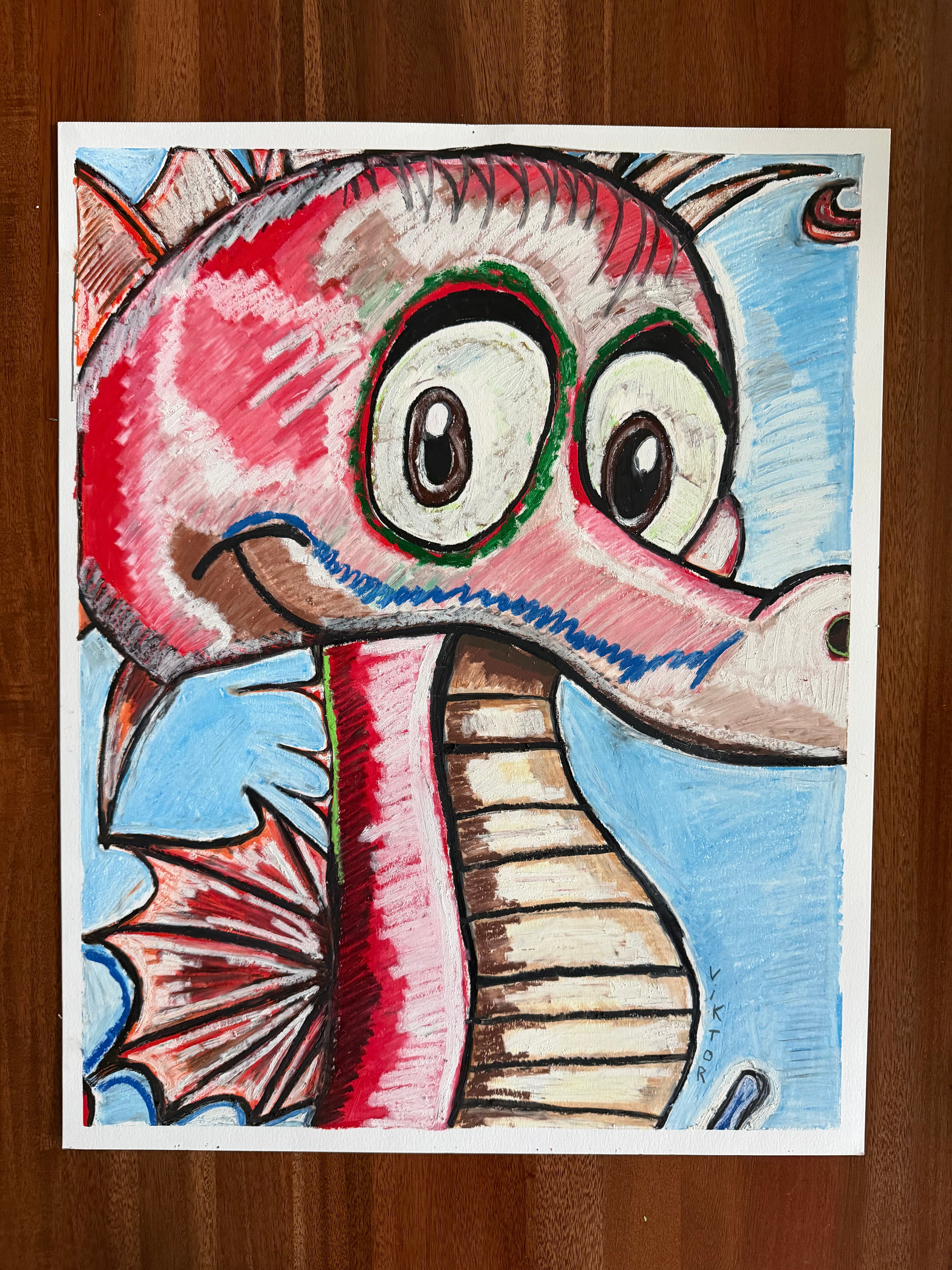 Tail of Joy - ORIGINAL OIL PASTEL ARTWORK - 19x24"