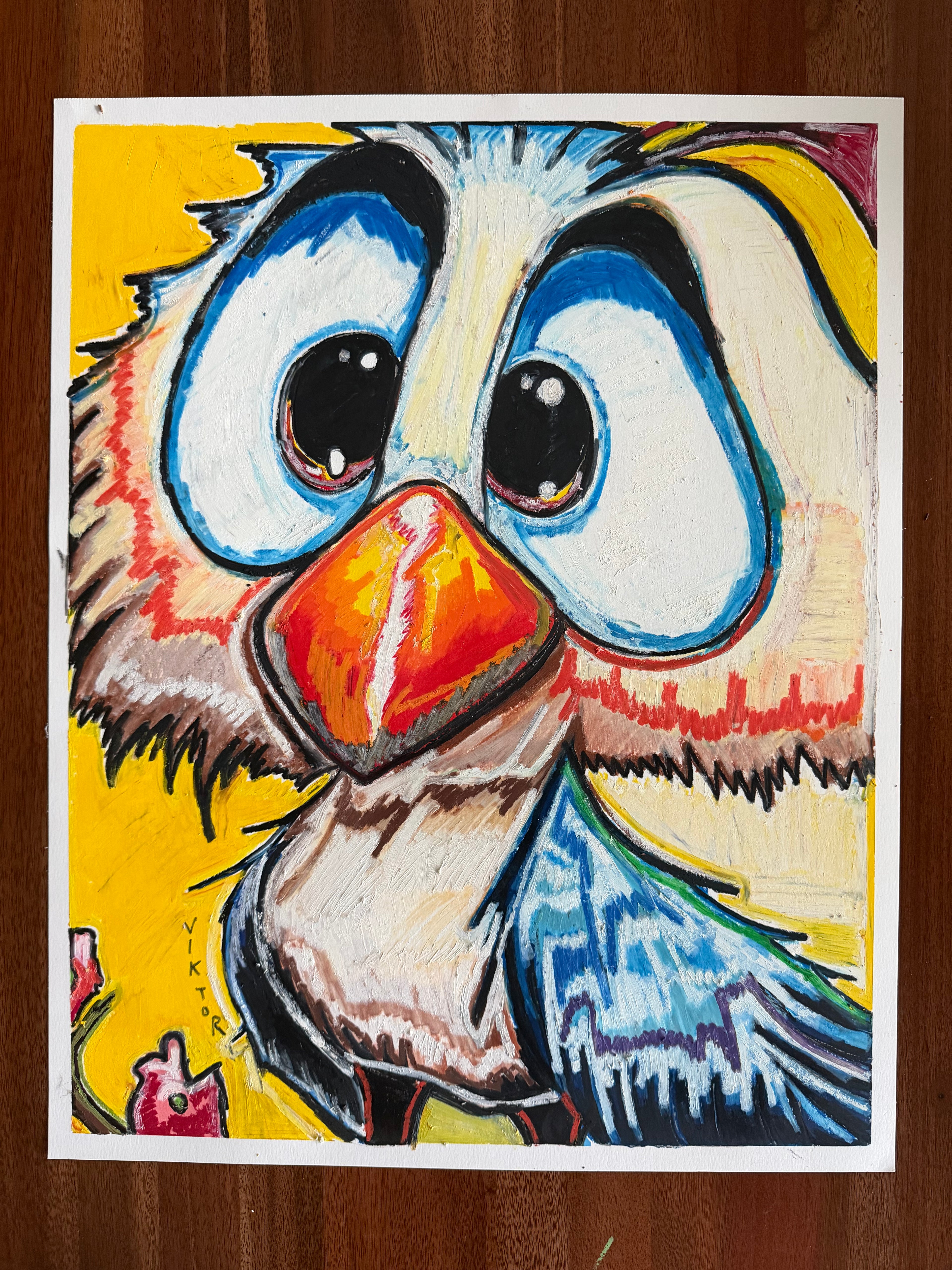 Tiny Titan - ORIGINAL OIL PASTEL ARTWORK - 19x24"