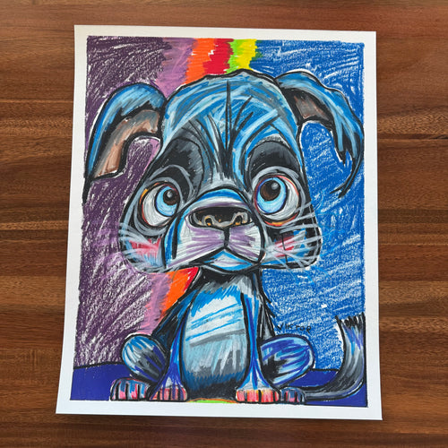 Blue Dog - ORIGINAL 16x20” (video attached) - Vichy's Art