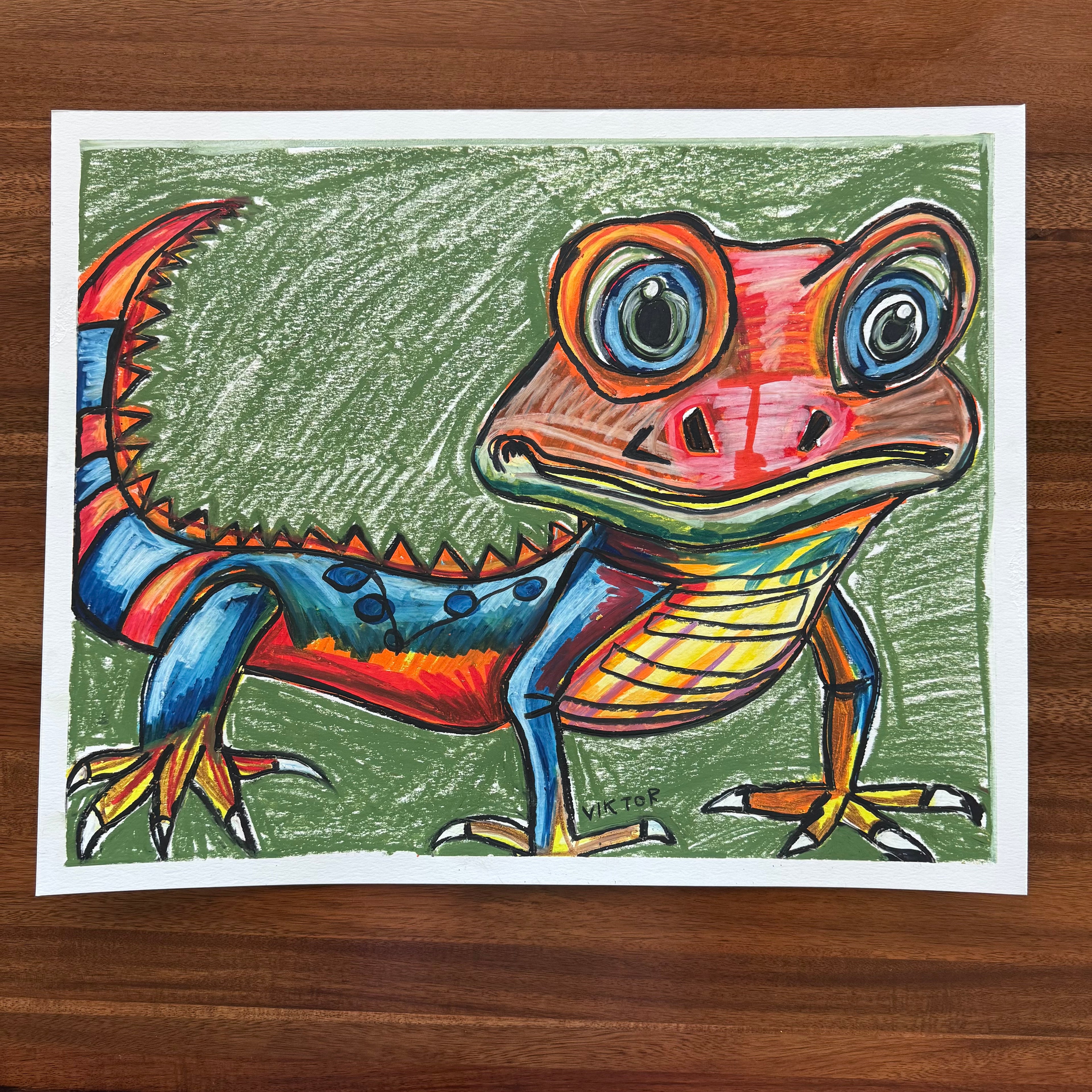 Lizard - ORIGINAL 16x20” - Vichy's Art