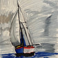 Blue Sailboat - Art Prints