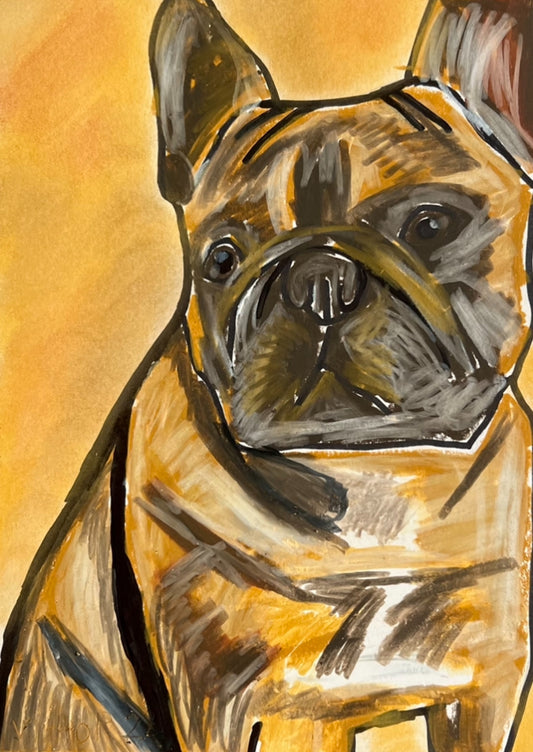 Brown French Bulldog - Art Prints