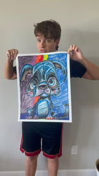 Blue Dog - ORIGINAL 16x20” (video attached)