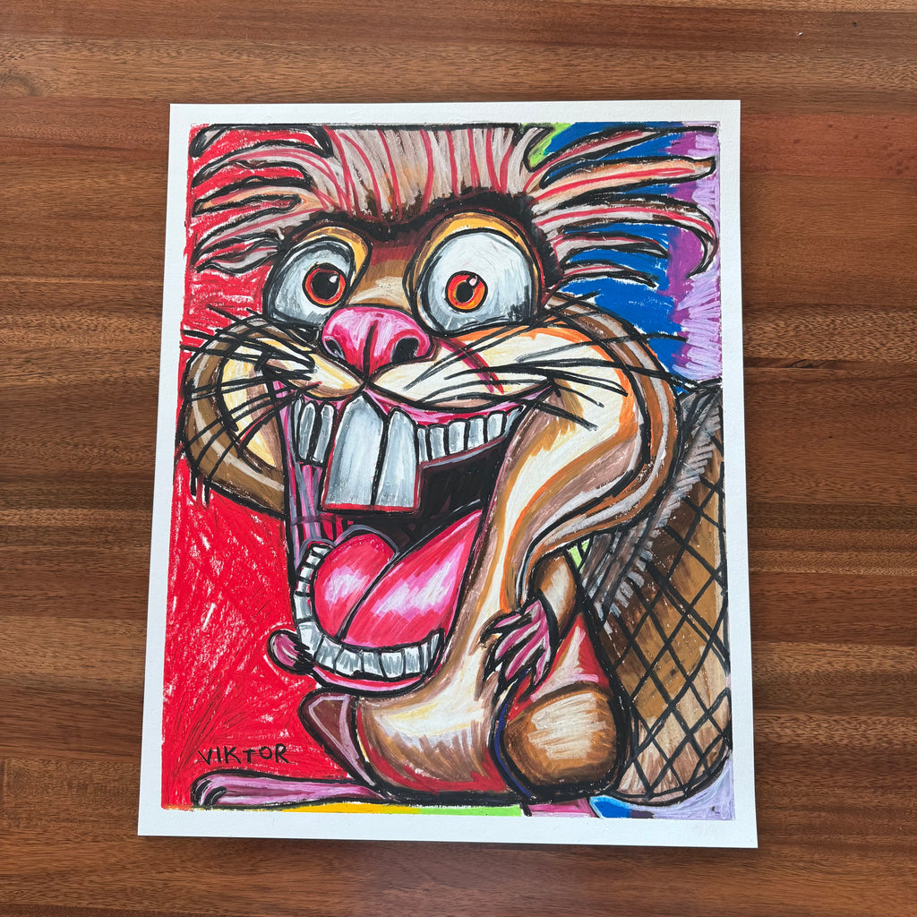 Beaver - ORIGINAL 16x20” (video attached)