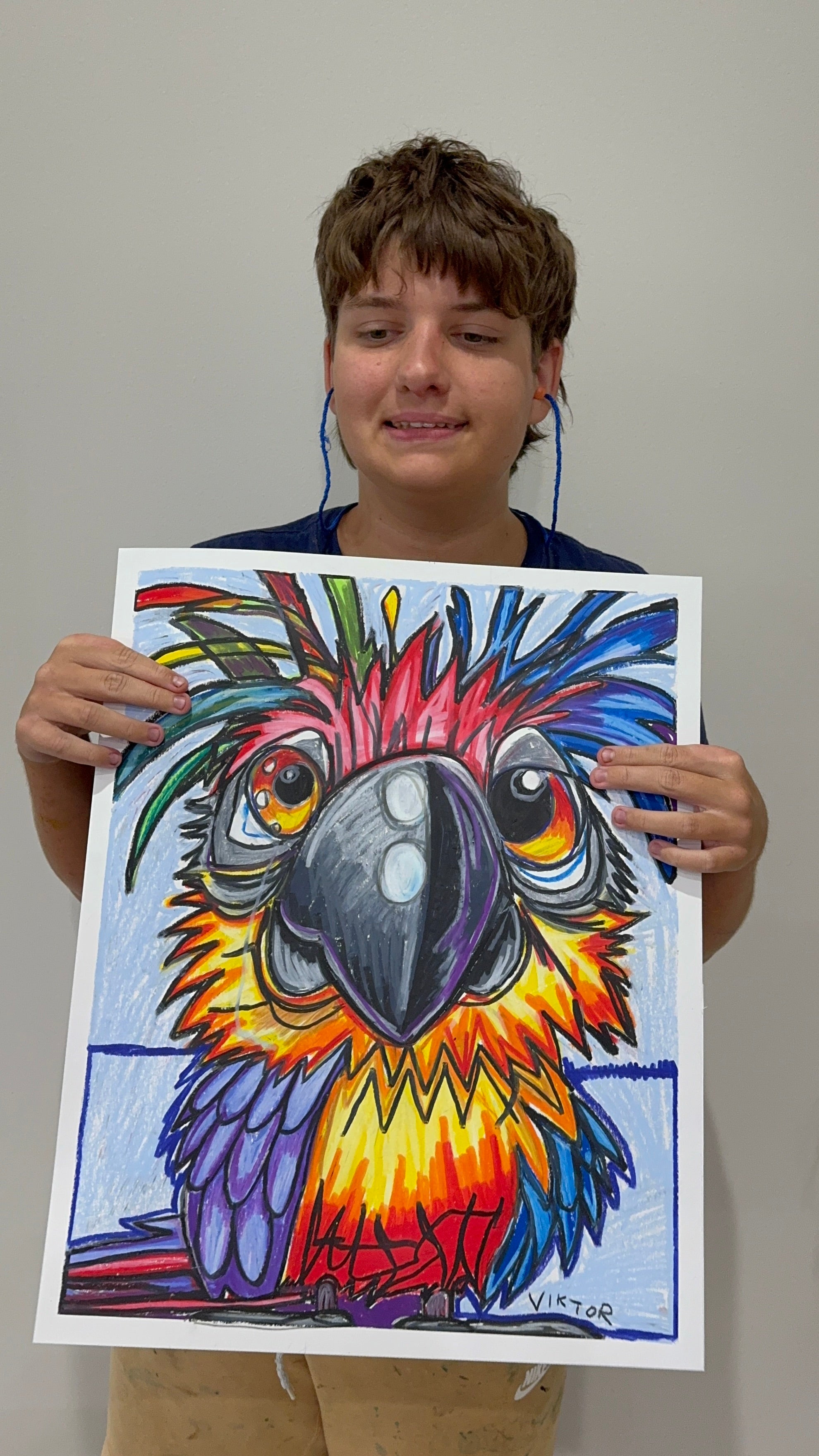 Crazy Parrot - ORIGINAL 16x20”