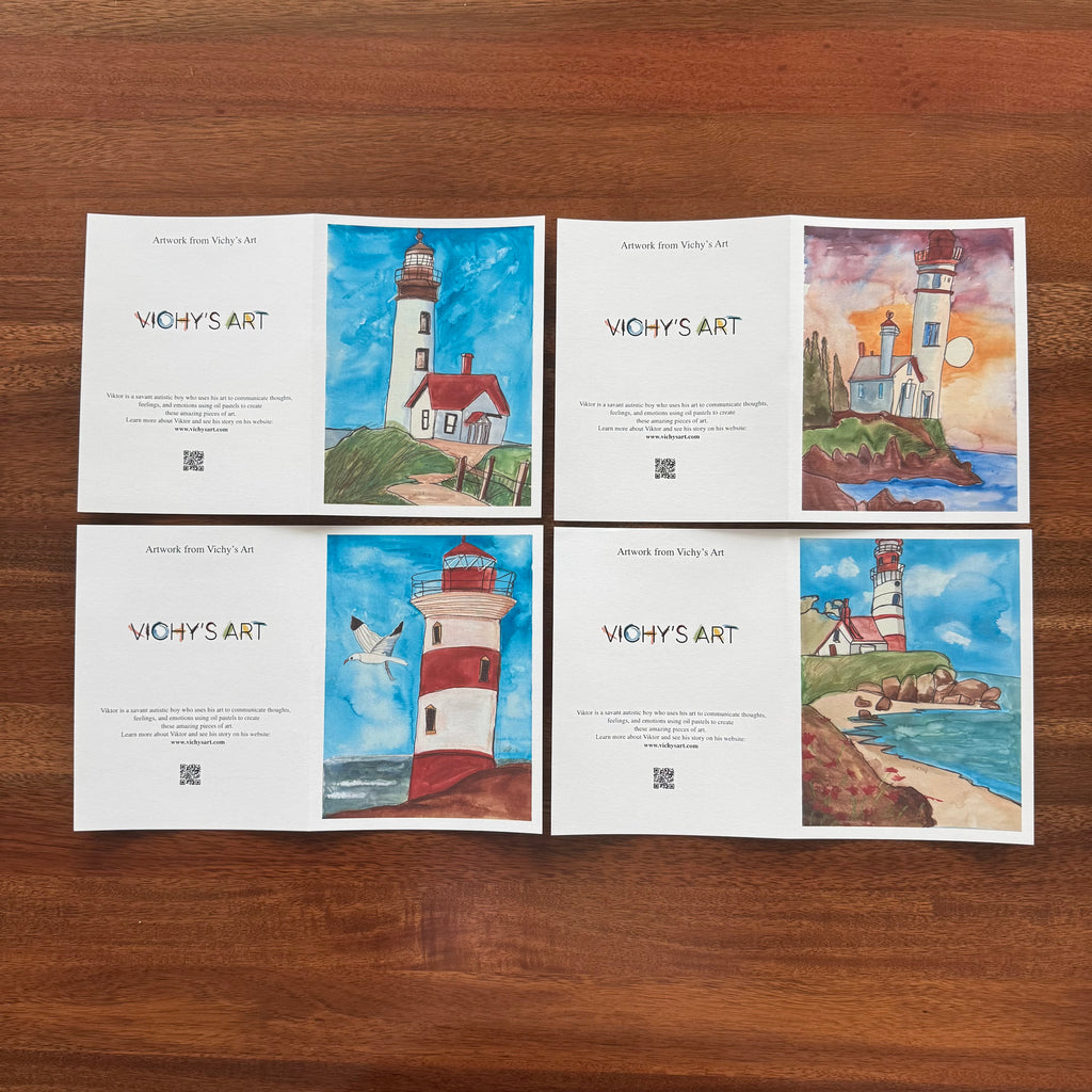 Lighthouses - Greeting cards set of 8 cards
