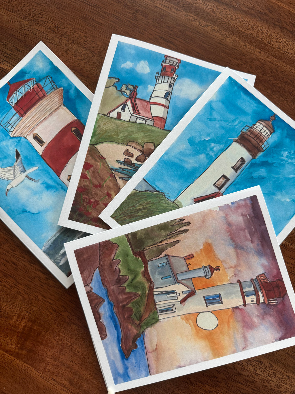 Lighthouses - Greeting cards set of 8 cards