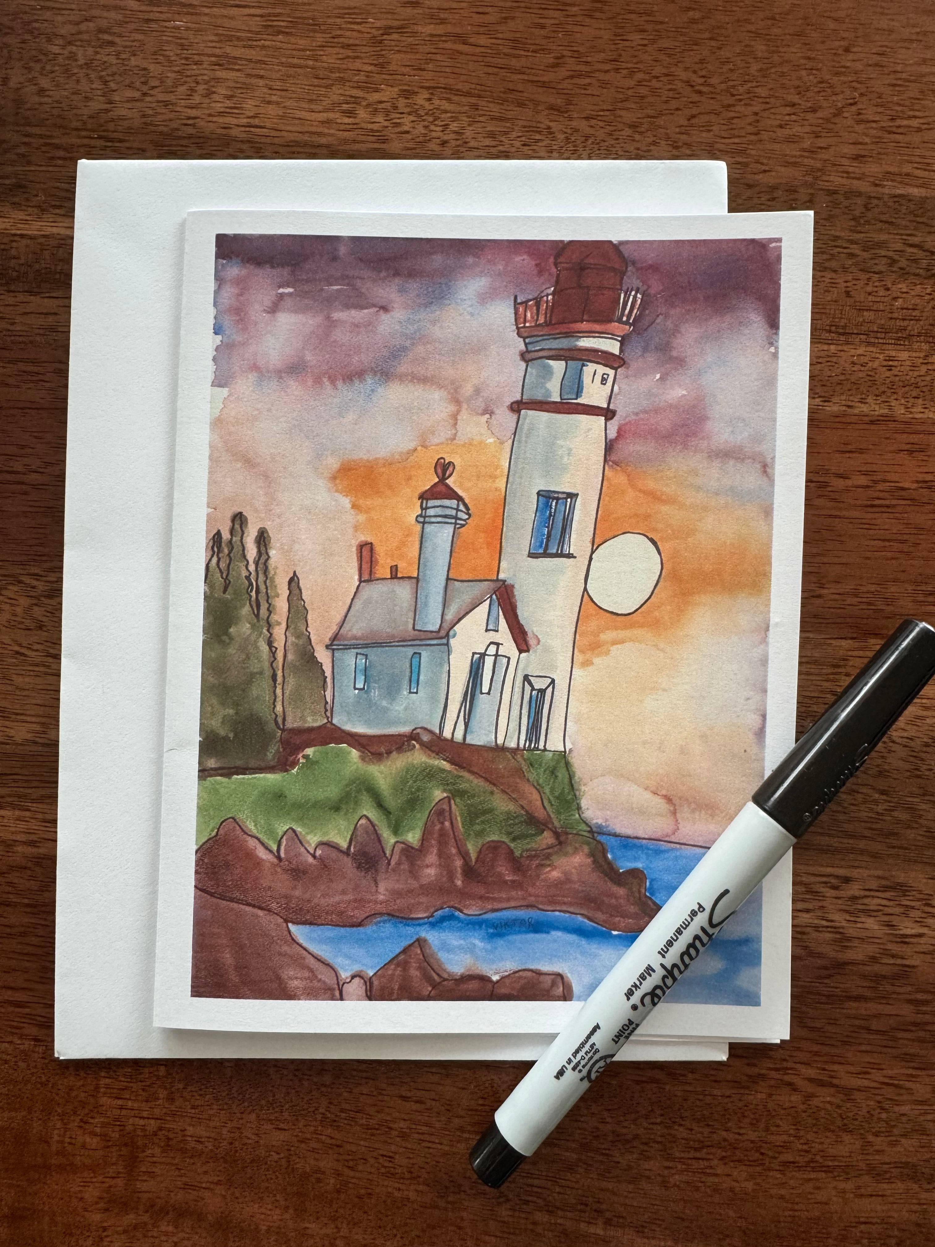 Lighthouses - Greeting cards set of 8 cards