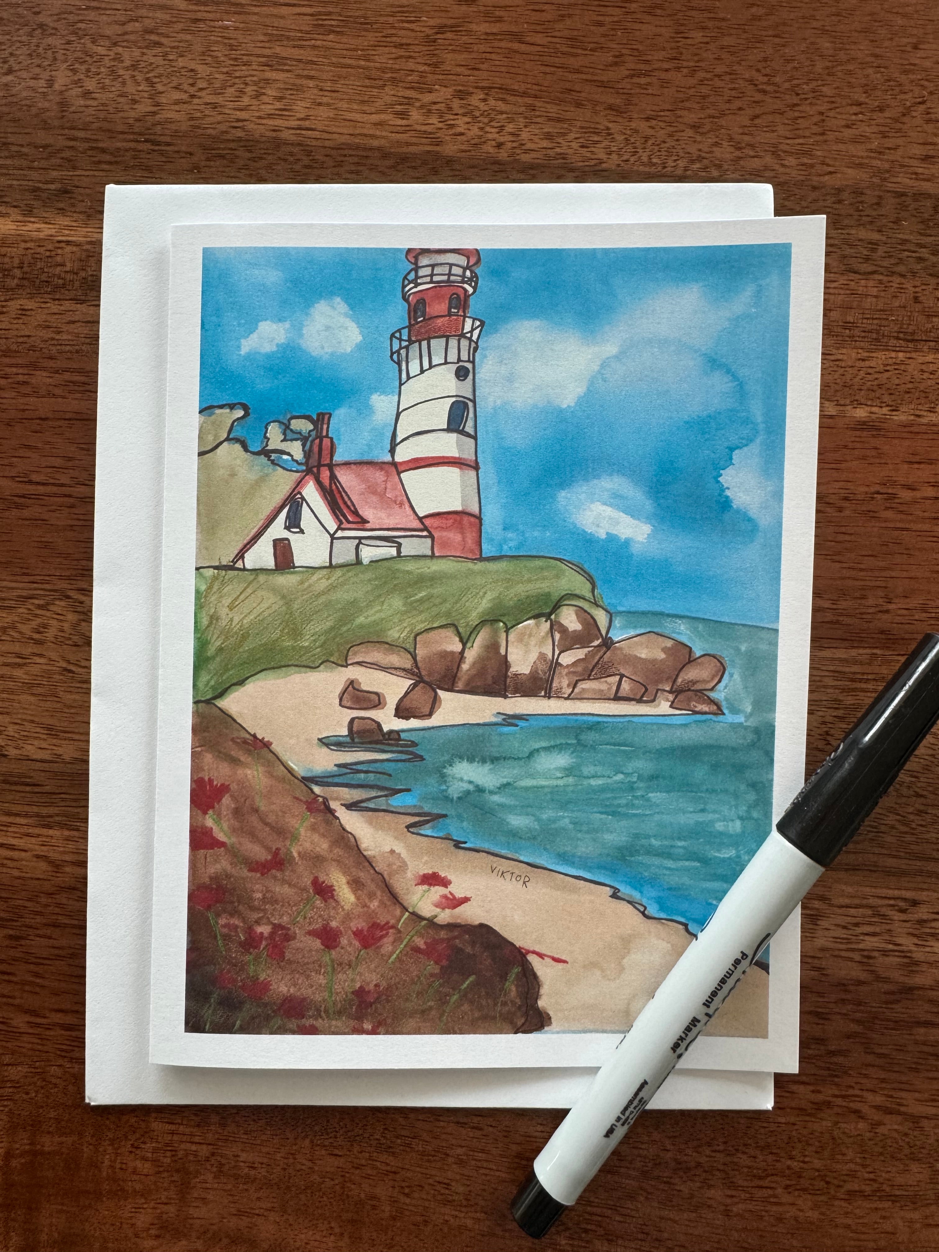 Lighthouses - Greeting cards set of 8 cards