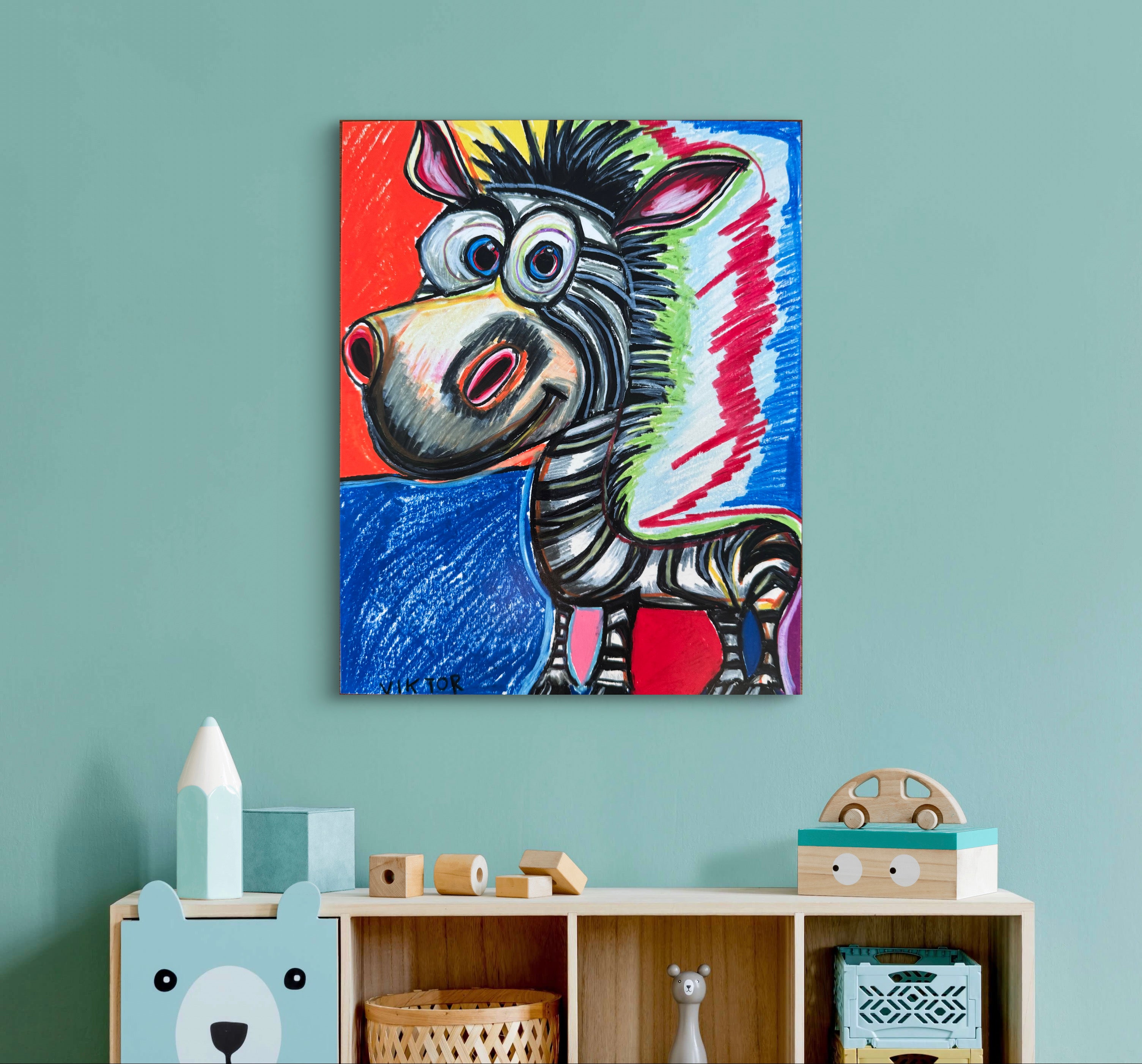 Cartoon Zebra - Art Prints