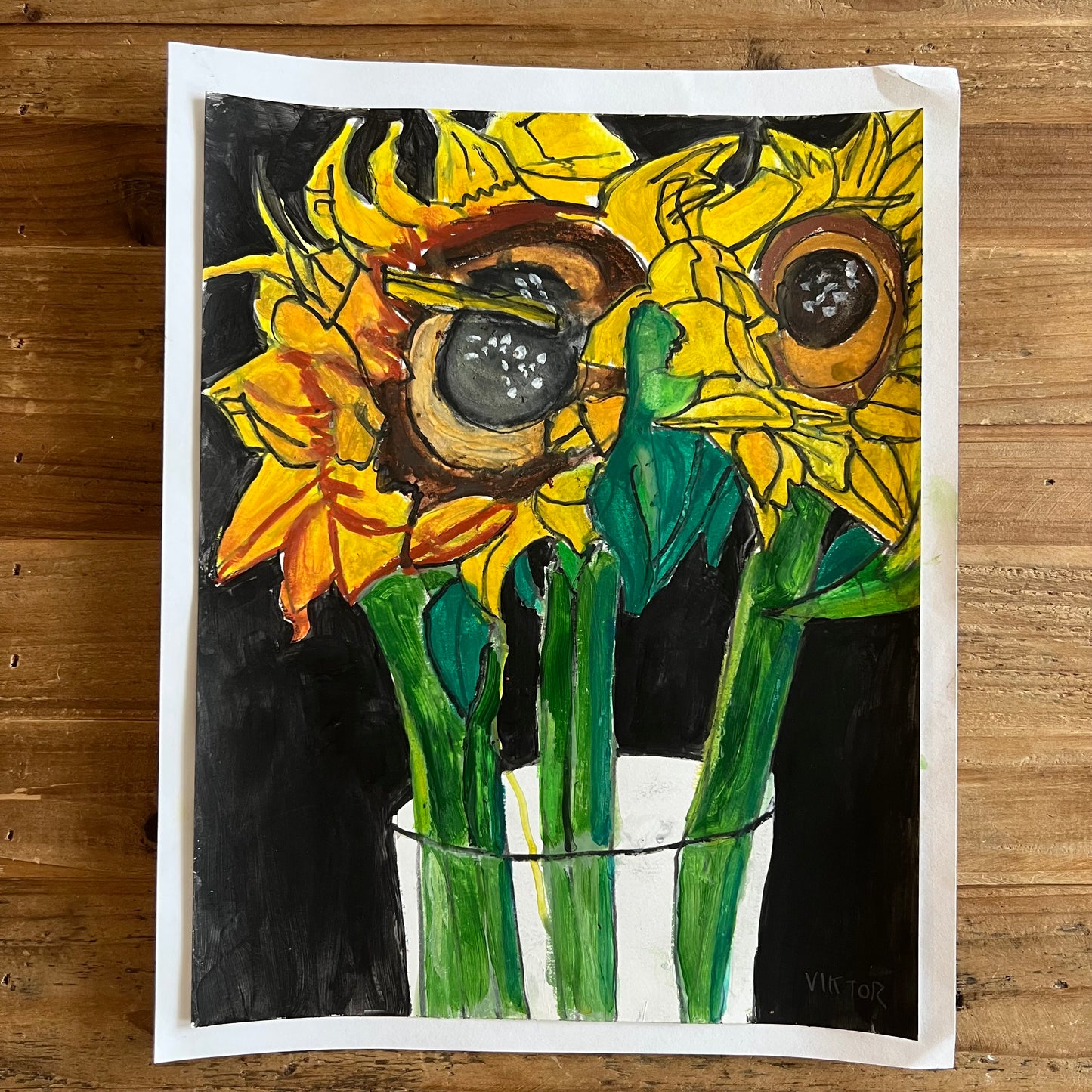 Sunflower Collection: Sunflower III - ORIGINAL 11x14” mixed media