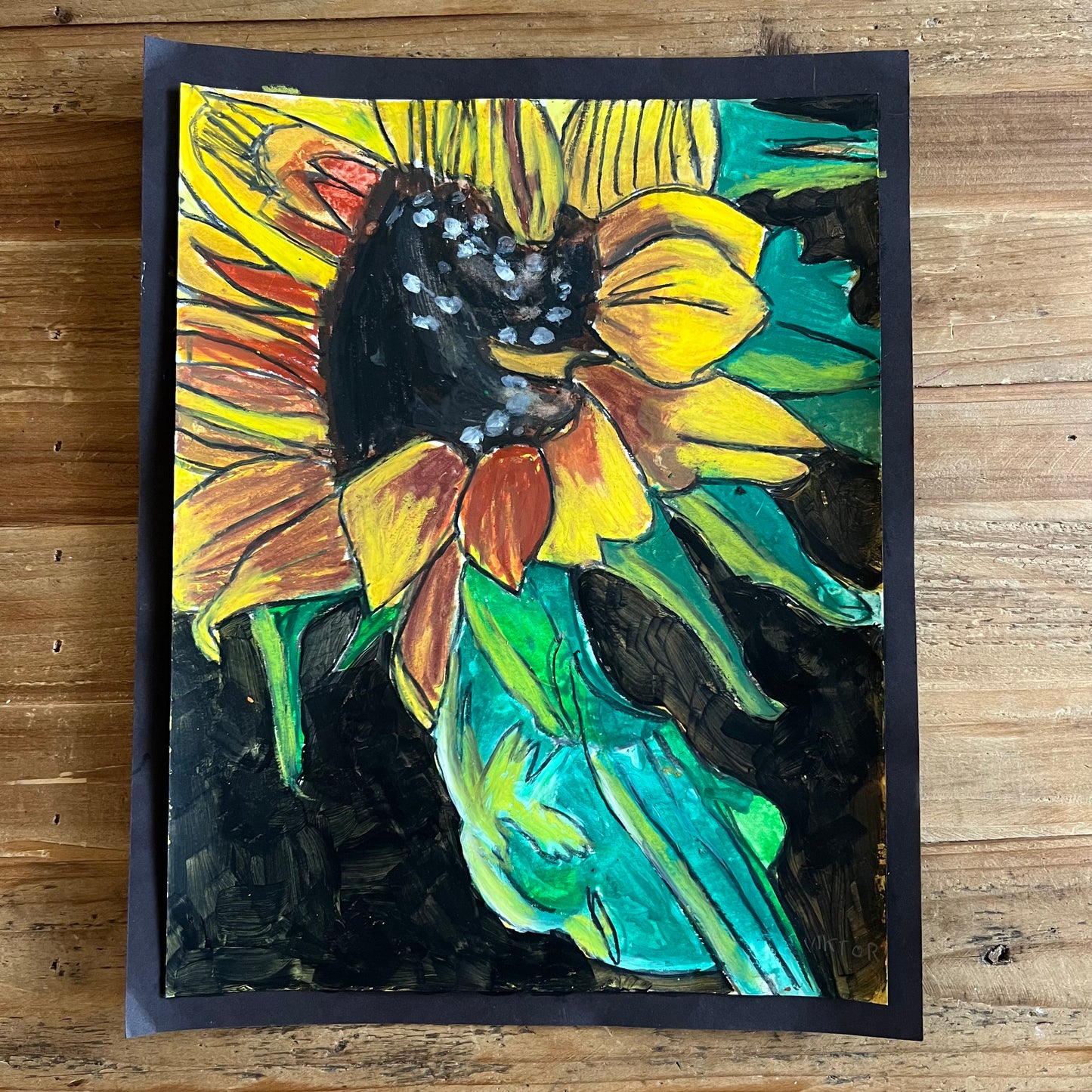 Sunflower Collection: Sunflower V - ORIGINAL 11x14” mixed media