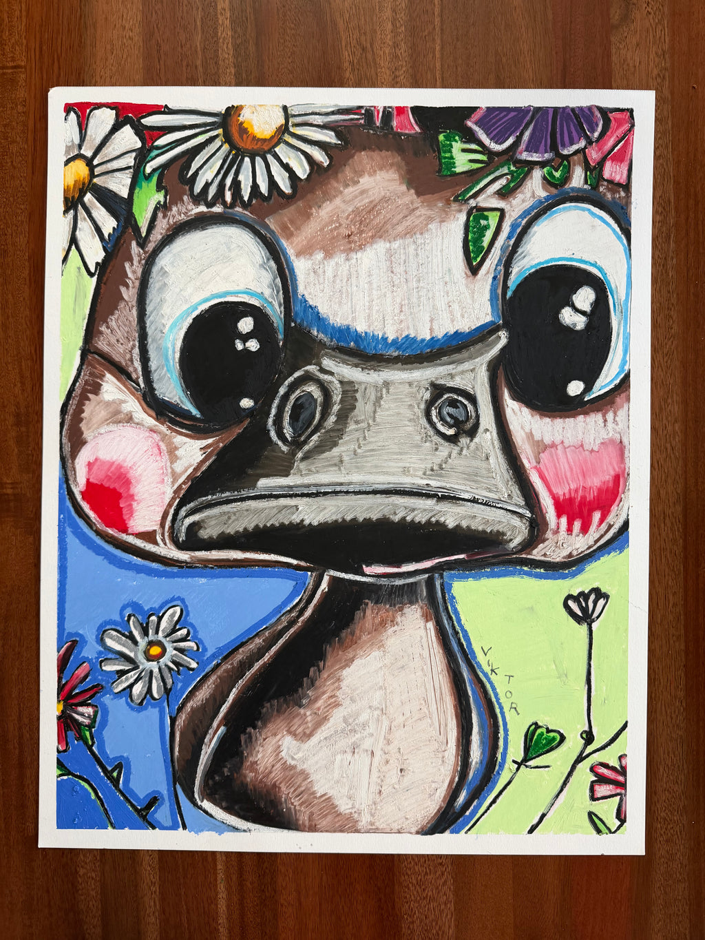 Duckling Dreams - ORIGINAL OIL PASTEL ARTWORK - 19x24" (video attached)