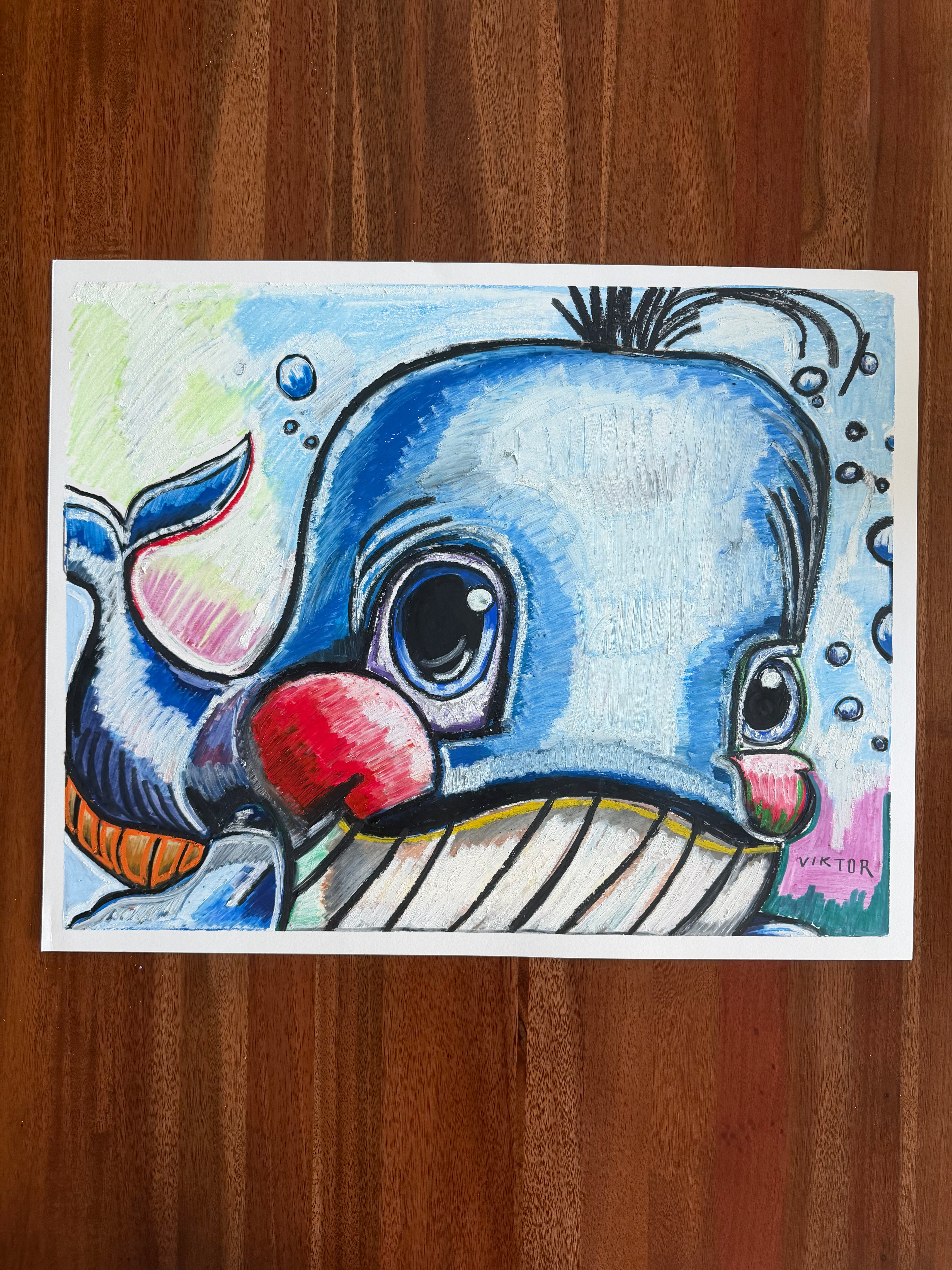 Whale of a Tale - ORIGINAL OIL PASTEL ARTWORK - 24x19"
