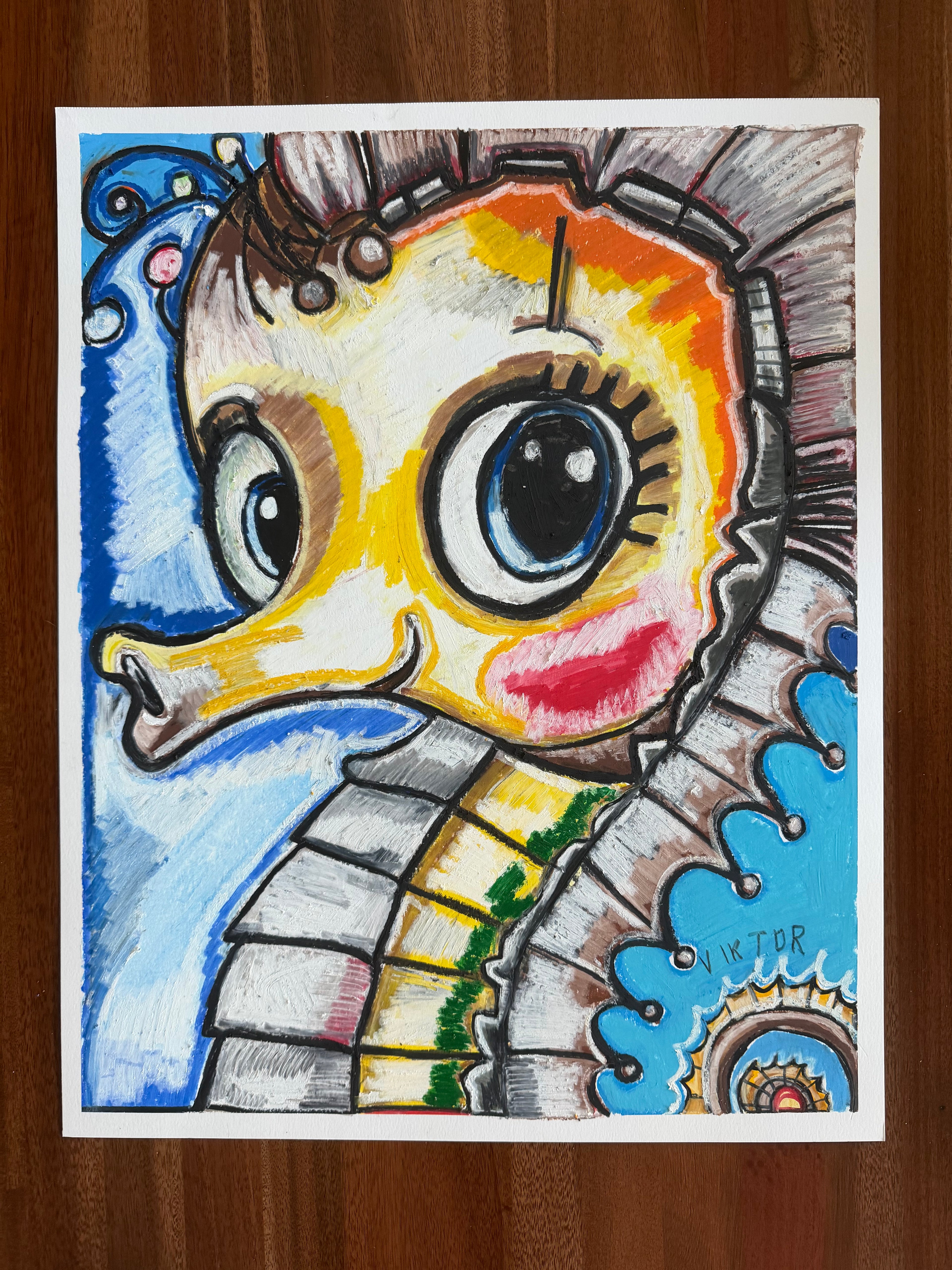 Whispers from the Deep  - ORIGINAL OIL PASTEL ARTWORK - 19x24"