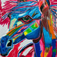 The Abstract Blue Horse - Art Prints