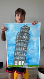 Pisa - ORIGINAL Watercolor artwork 22x30” (video attached)