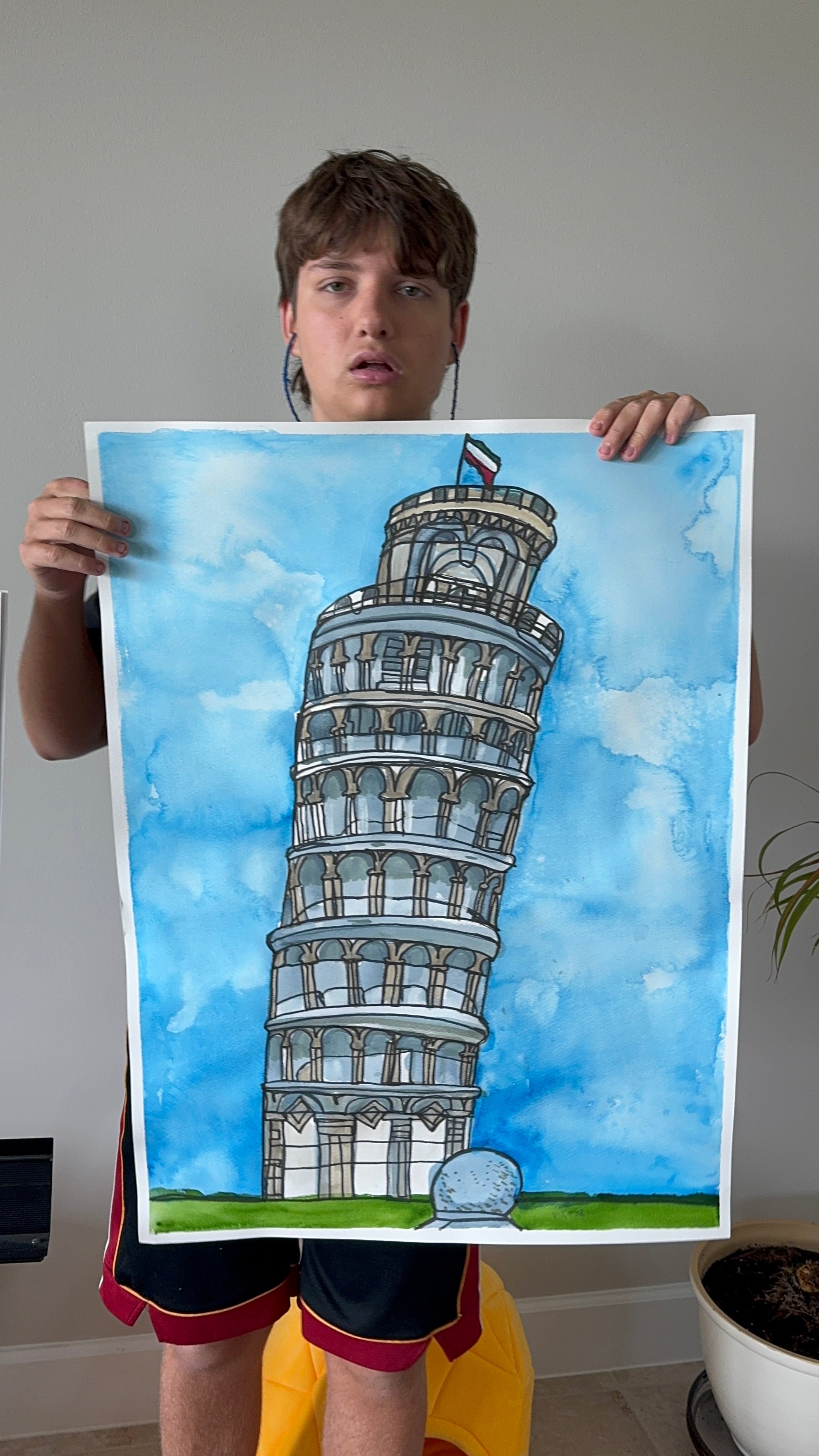 Pisa - ORIGINAL Watercolor artwork 22x30” (video attached)