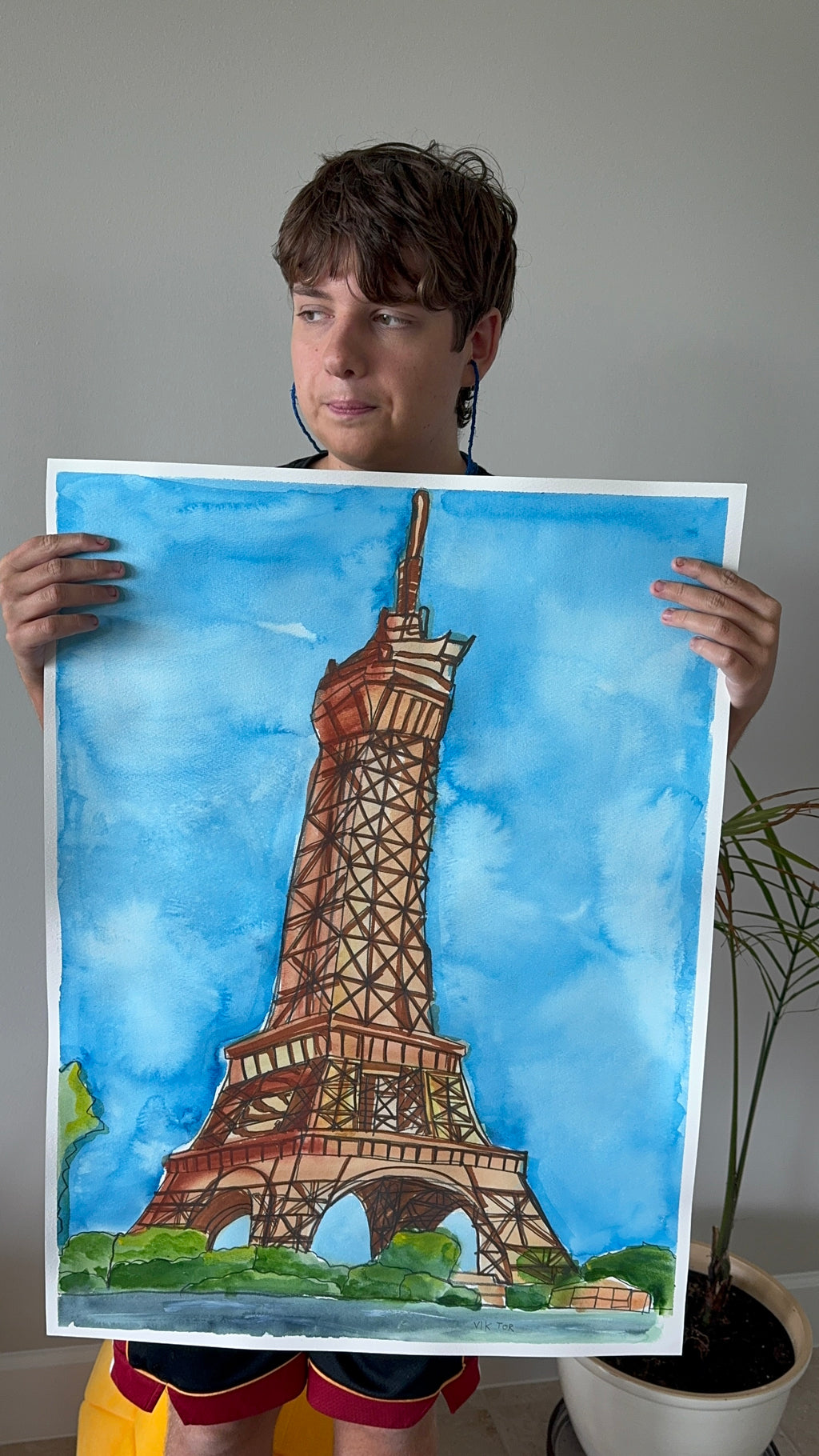 Eiffel Tower (Paris) - ORIGINAL Watercolor artwork 22x30”