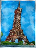 Eiffel Tower (Paris) - ORIGINAL Watercolor artwork 22x30”