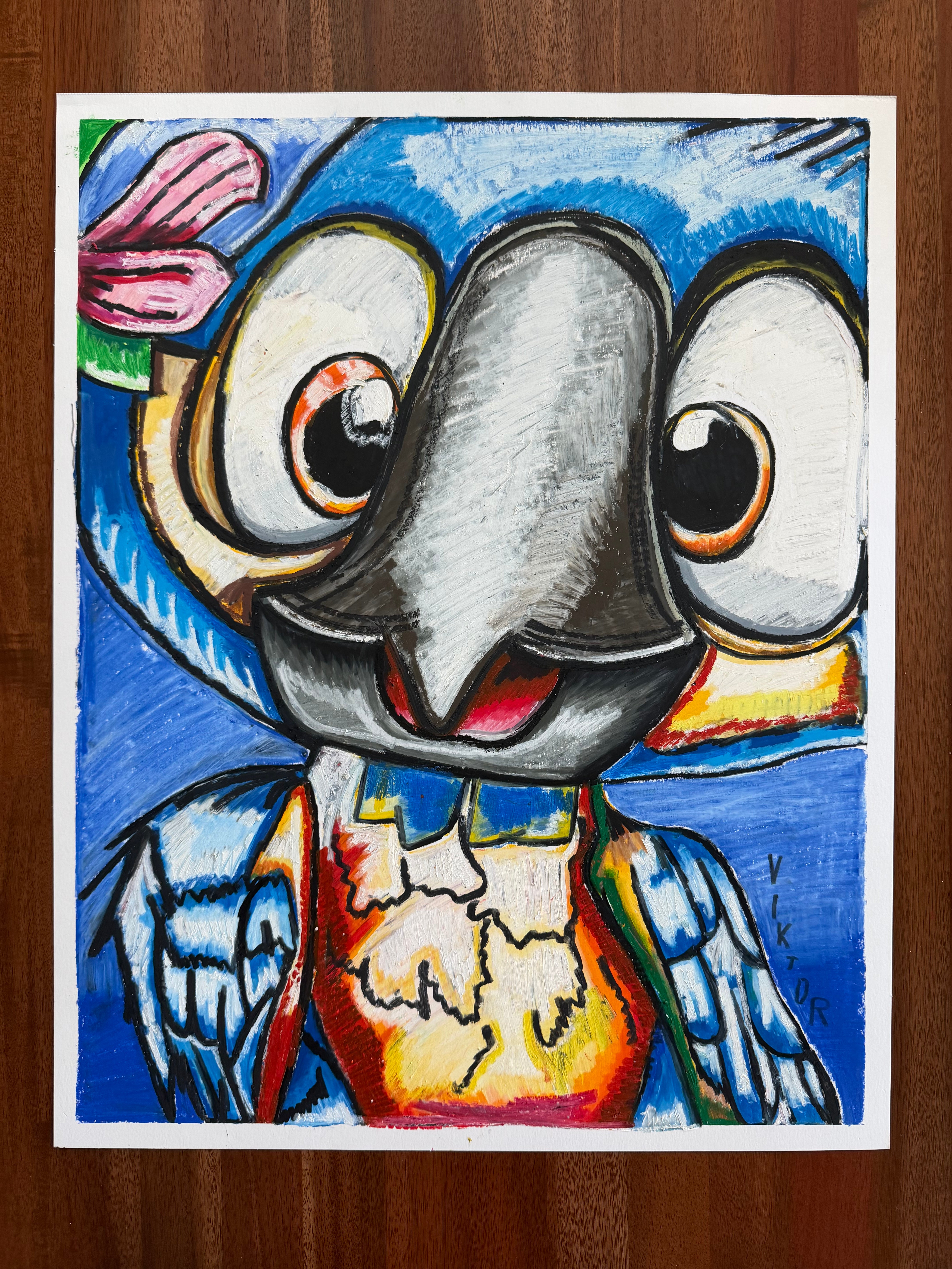 Abstract Gorilla - ORIGINAL OIL PASTEL ARTWORK - 19x24
