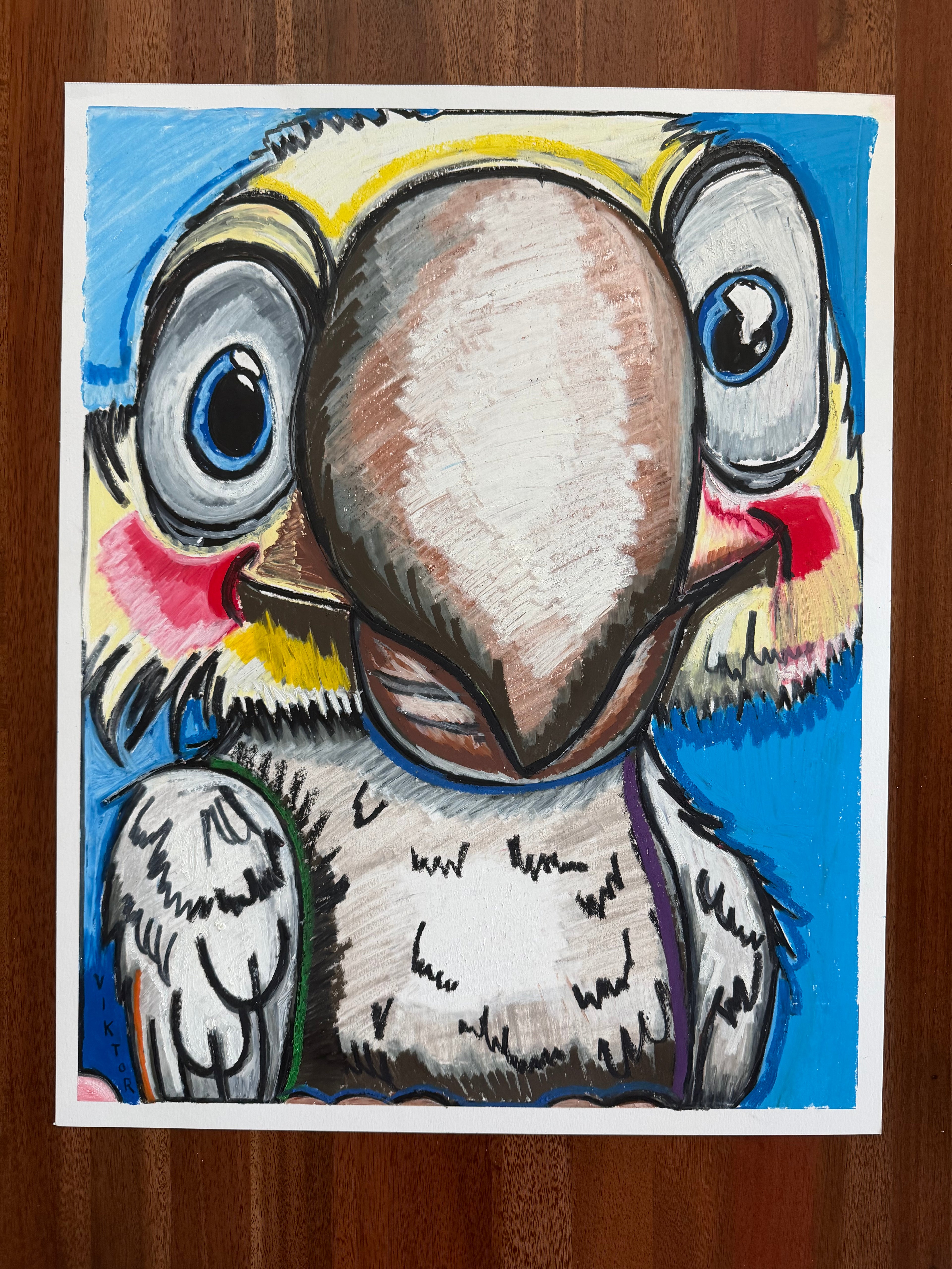 Paradise Bird - ORIGINAL OIL PASTEL ARTWORK - 19x24"