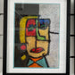 Face IV - Picasso style with glitter - ORIGINAL 12x17” FRAMED