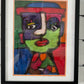 Face III - Picasso style with glitter - ORIGINAL 12x17” FRAMED