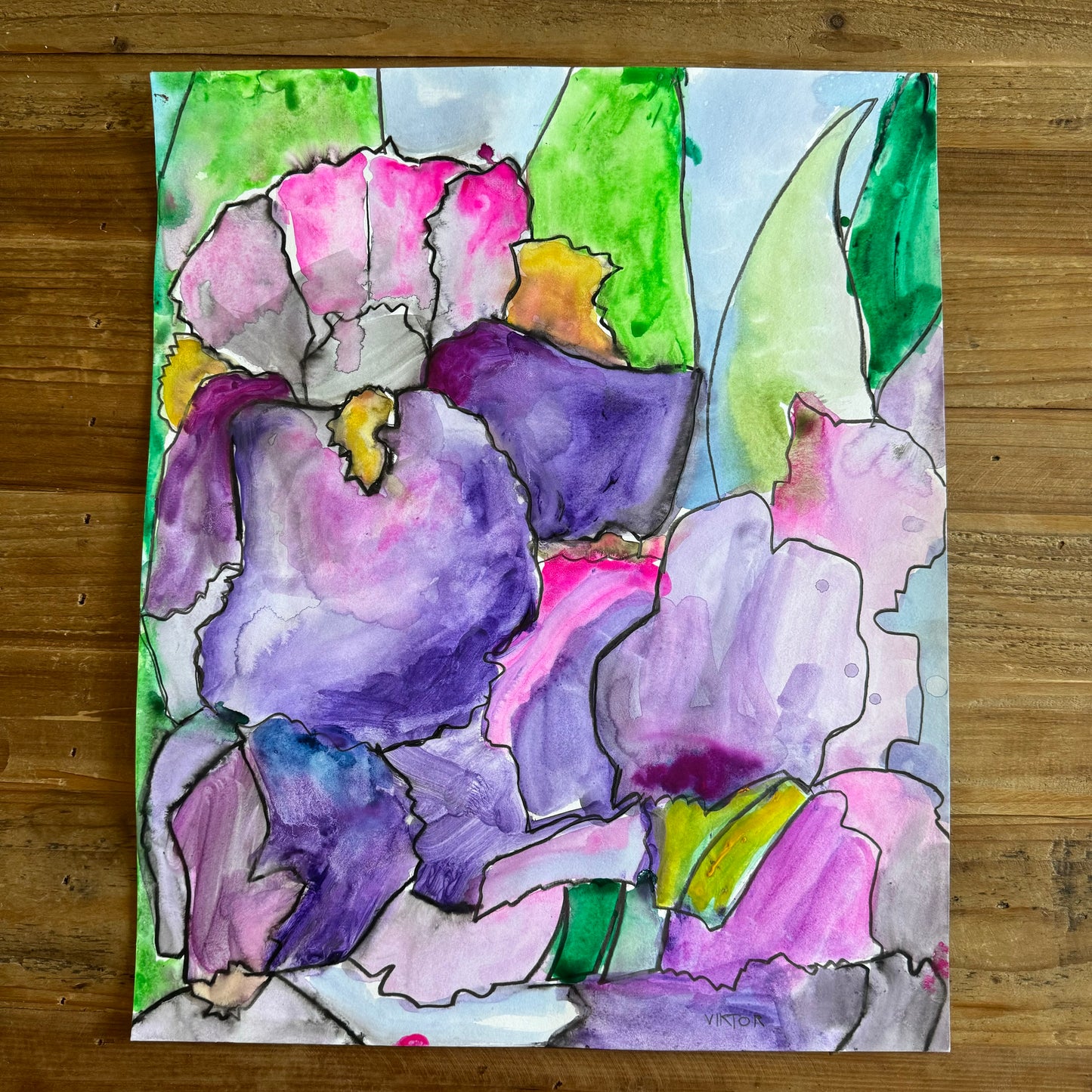 The Spring Flowers Collection: Purple Flowers - ORIGINAL  14X17"
