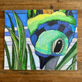 The Bird Collection: Green Bird - ORIGINAL  14X17" - Vichy's Art