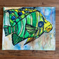 GREEN FISH - ORIGINAL  14X17"