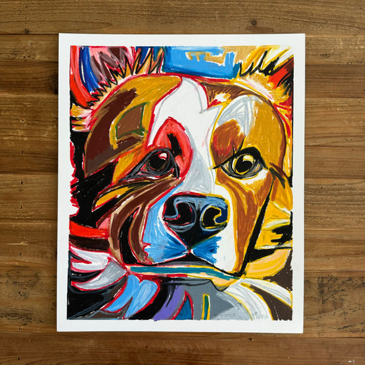 The Colorful Dog - ORIGINAL  14x17”