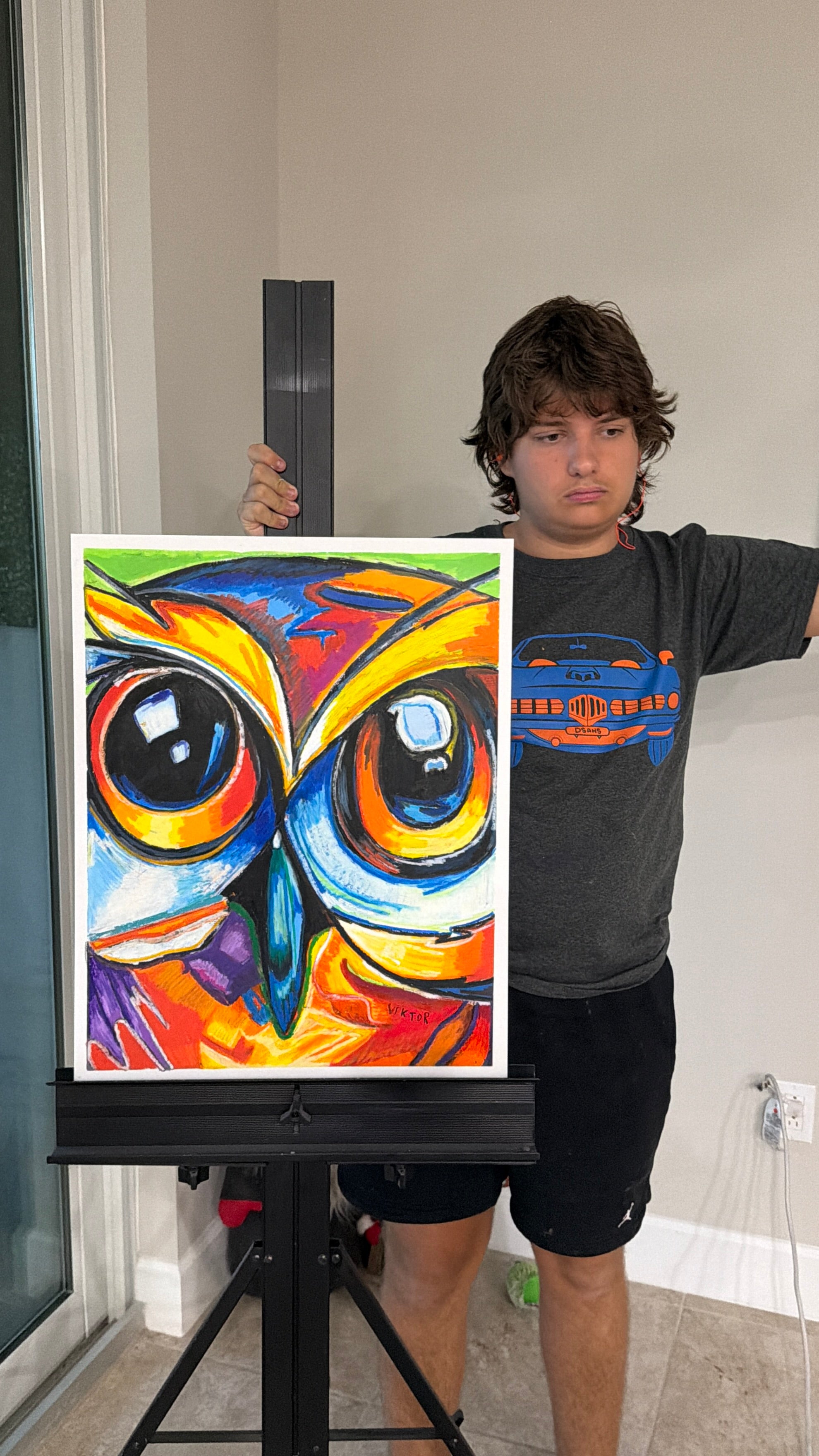 Vibrant Nocturnal Majesty - Original oil pastels artwork 19x24” (video attached)