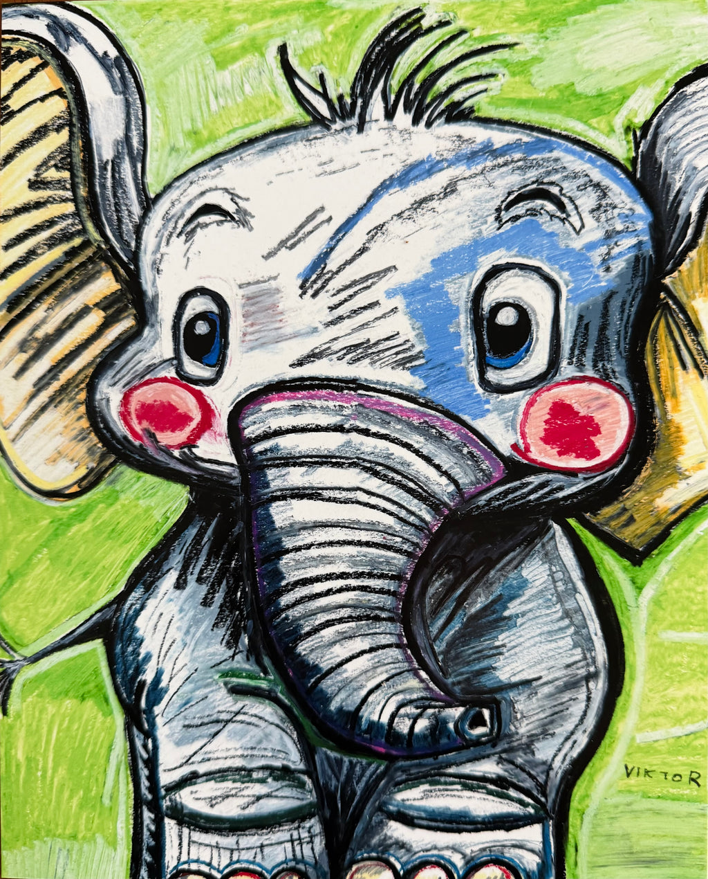 The Cute Baby Elephant - Art Prints