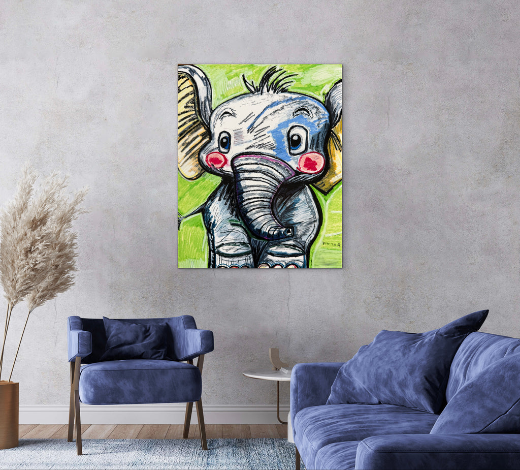 The Cute Baby Elephant - Art Prints