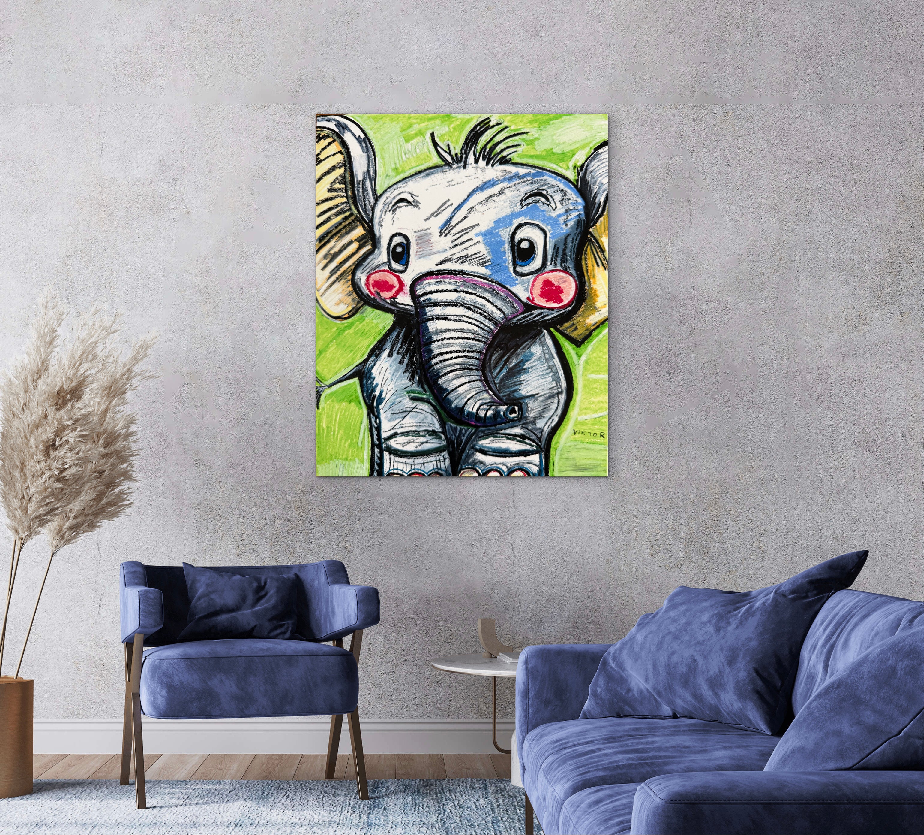 The Cute Baby Elephant - Art Prints