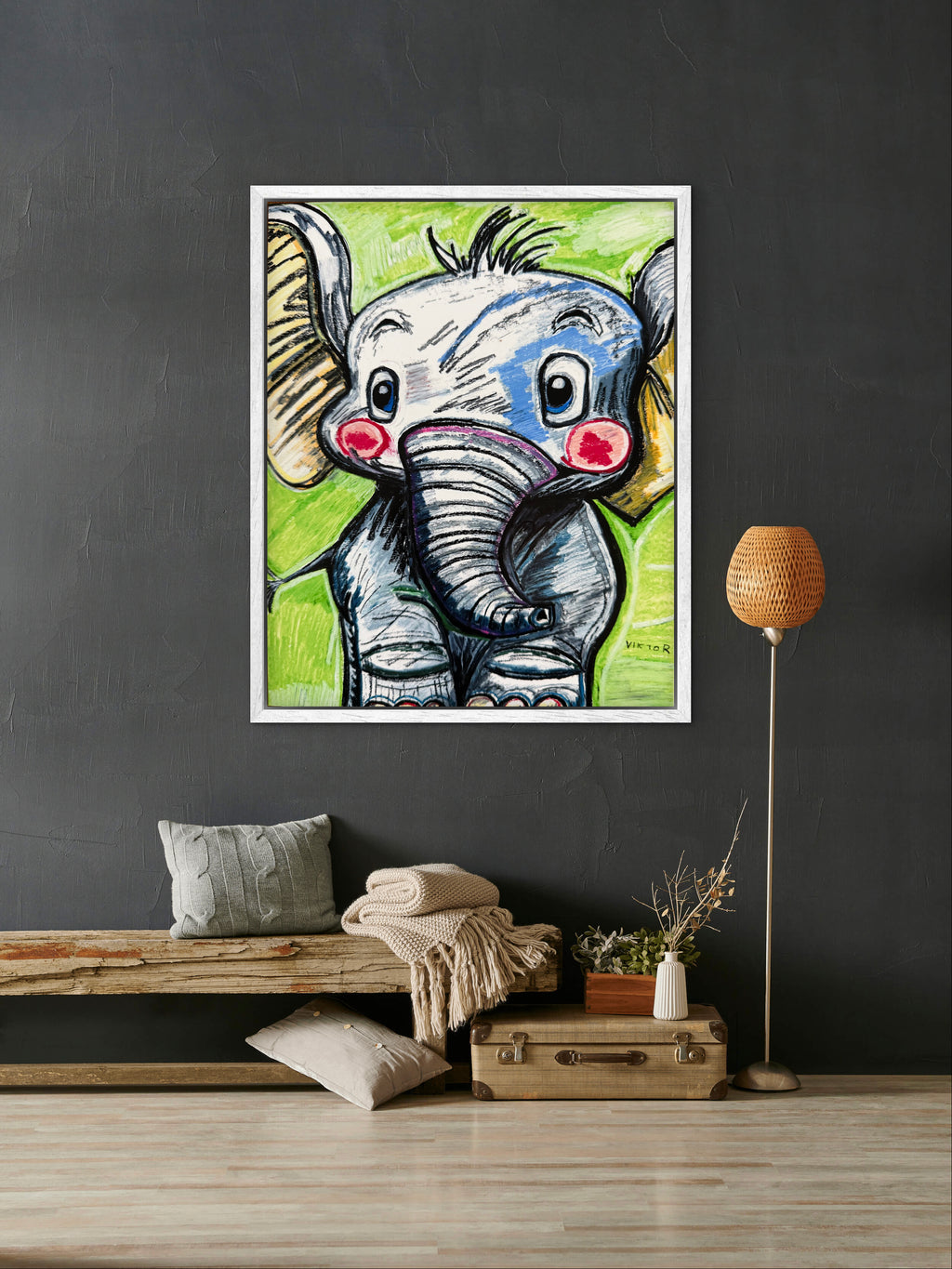 The Cute Baby Elephant - Art Prints