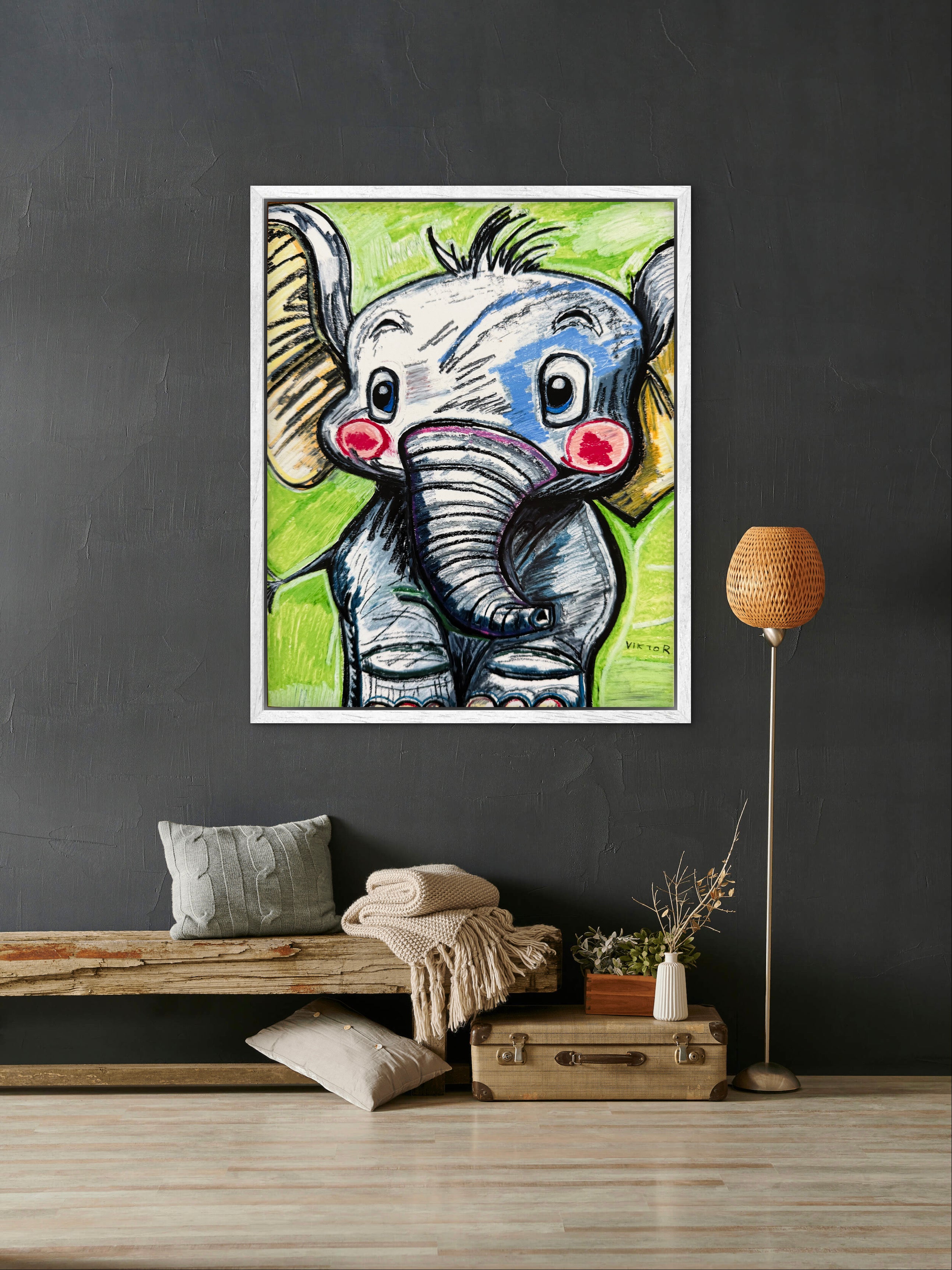 The Cute Baby Elephant - Art Prints